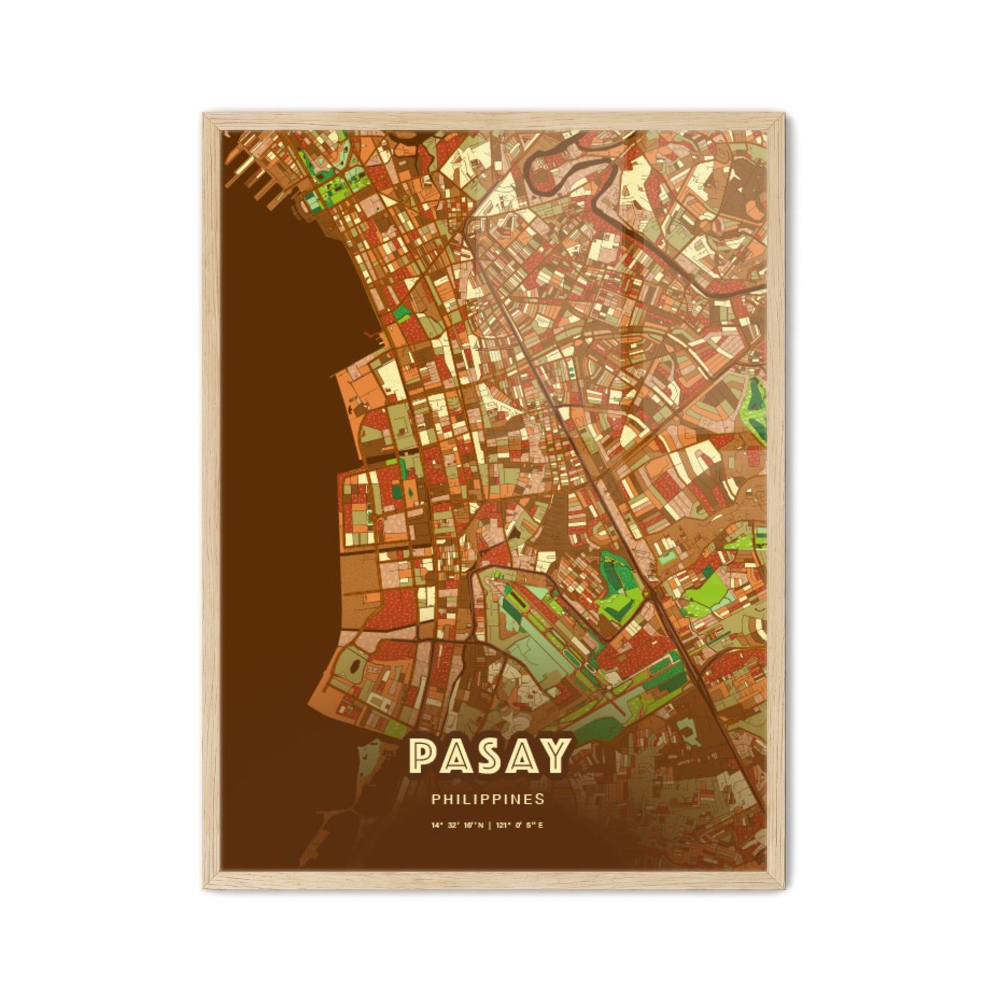 Colorful PASAY PHILIPPINES Fine Art Map Farmhouse