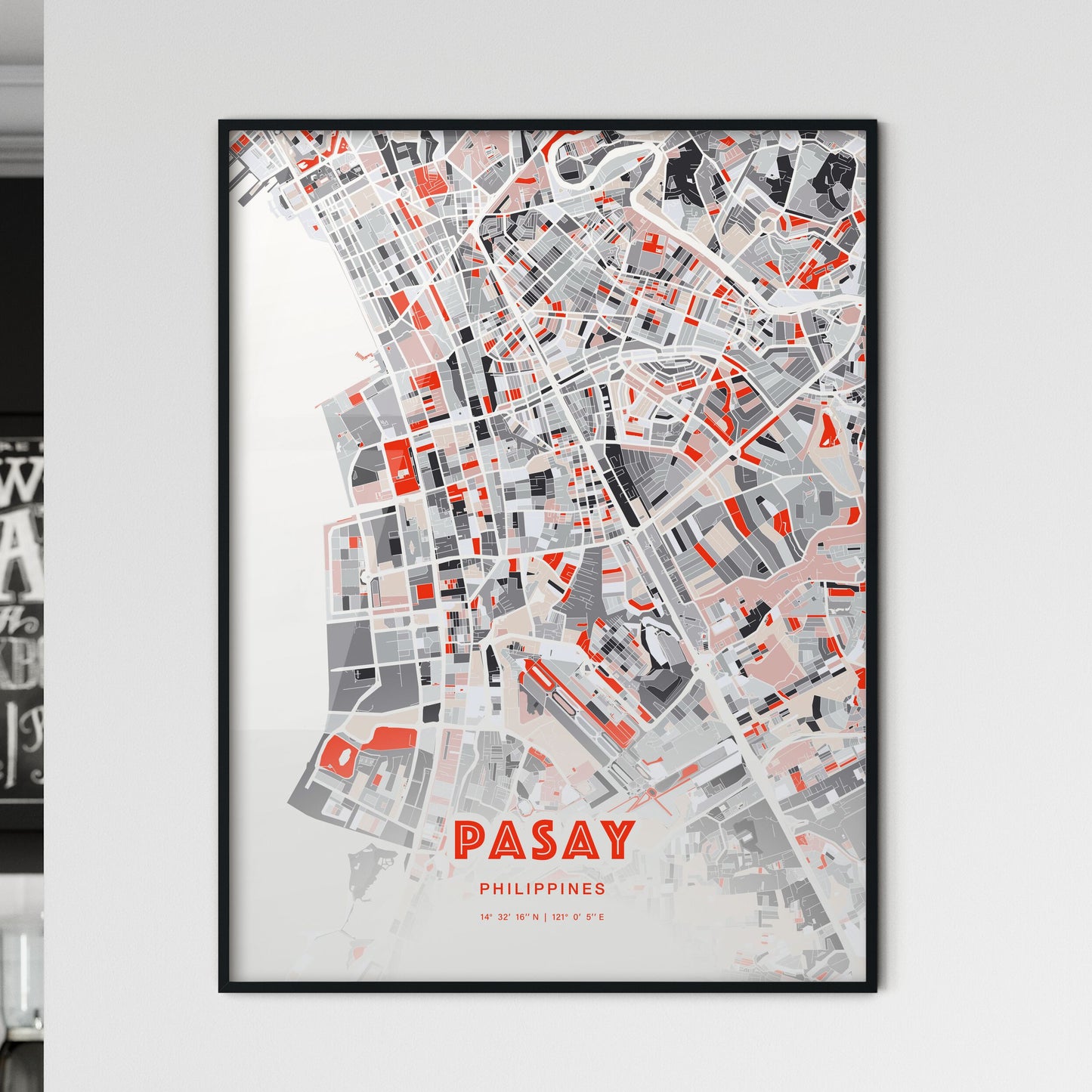 Colorful PASAY PHILIPPINES Fine Art Map Modern