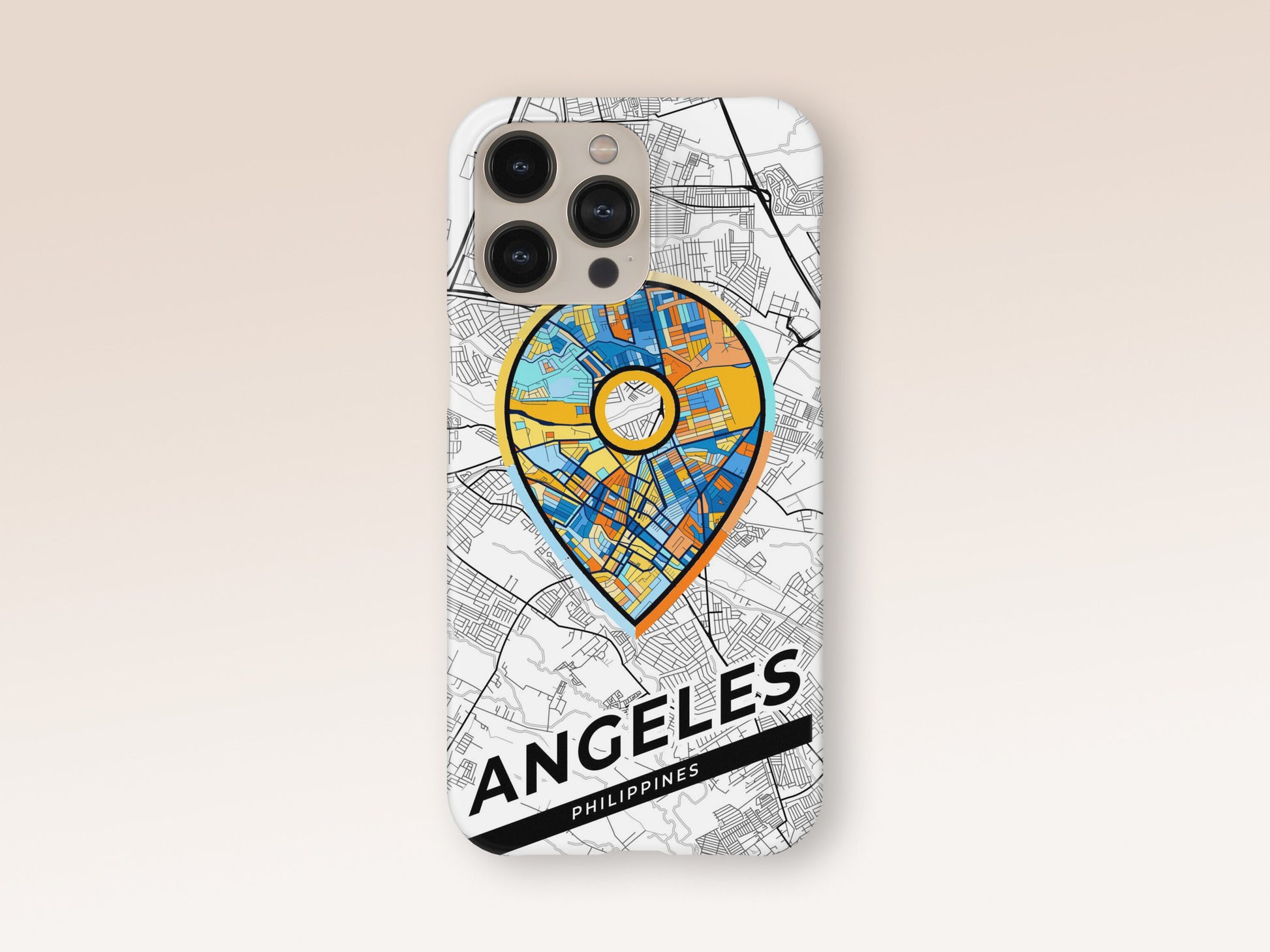 Angeles Philippines slim phone case with colorful icon. Birthday, wedding or housewarming gift. Couple match cases. 1