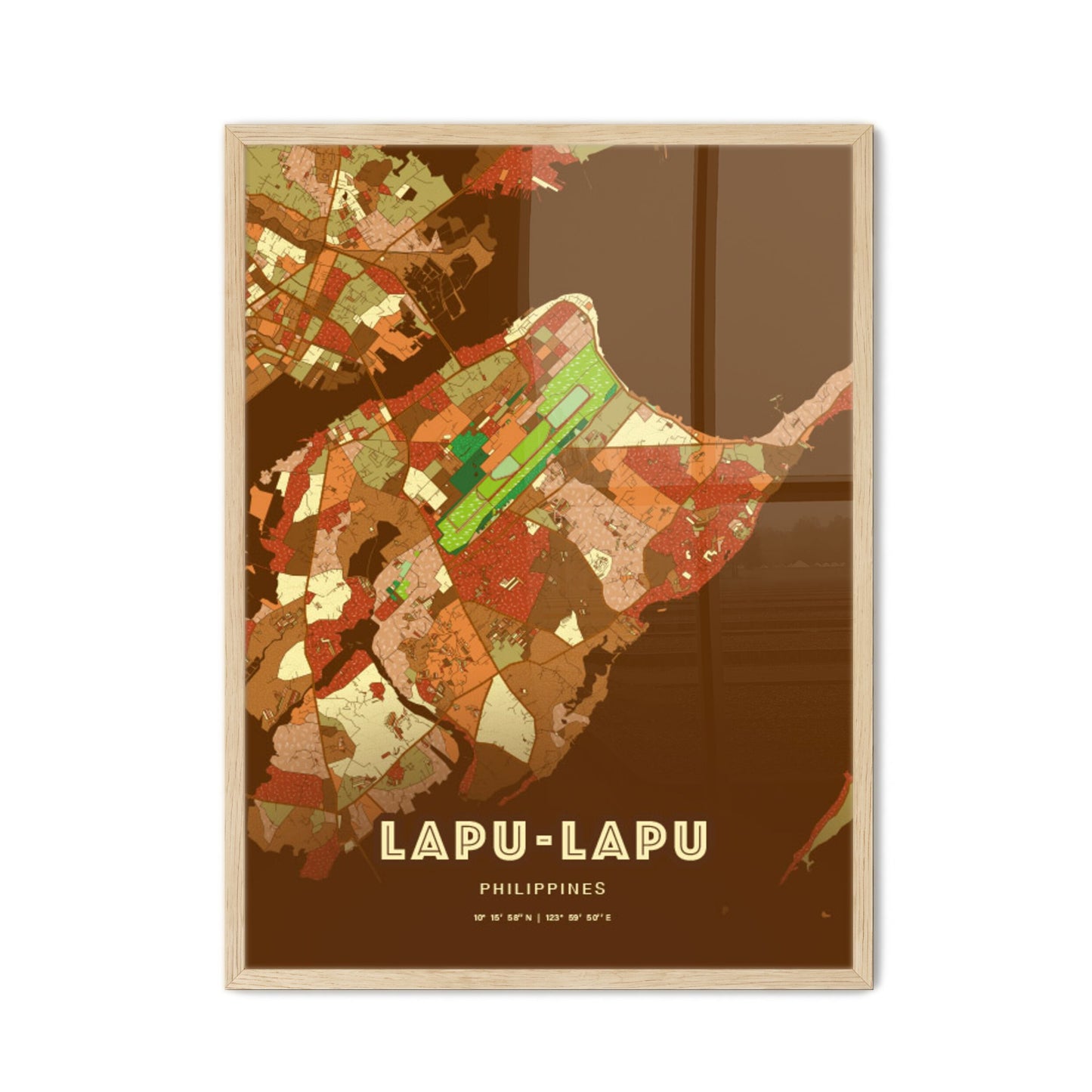 Colorful LAPU‑LAPU PHILIPPINES Fine Art Map Farmhouse