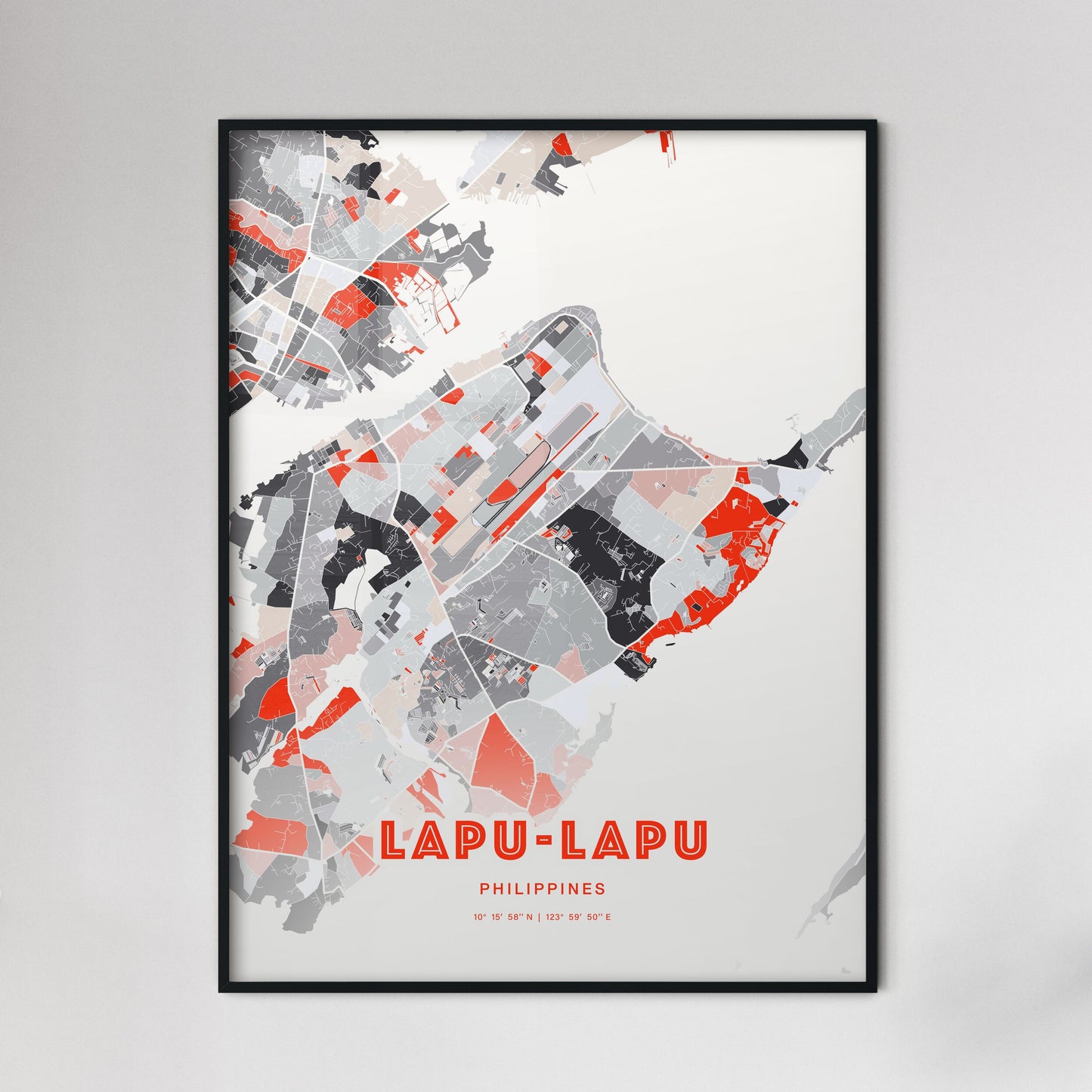 Colorful LAPU‑LAPU PHILIPPINES Fine Art Map Modern