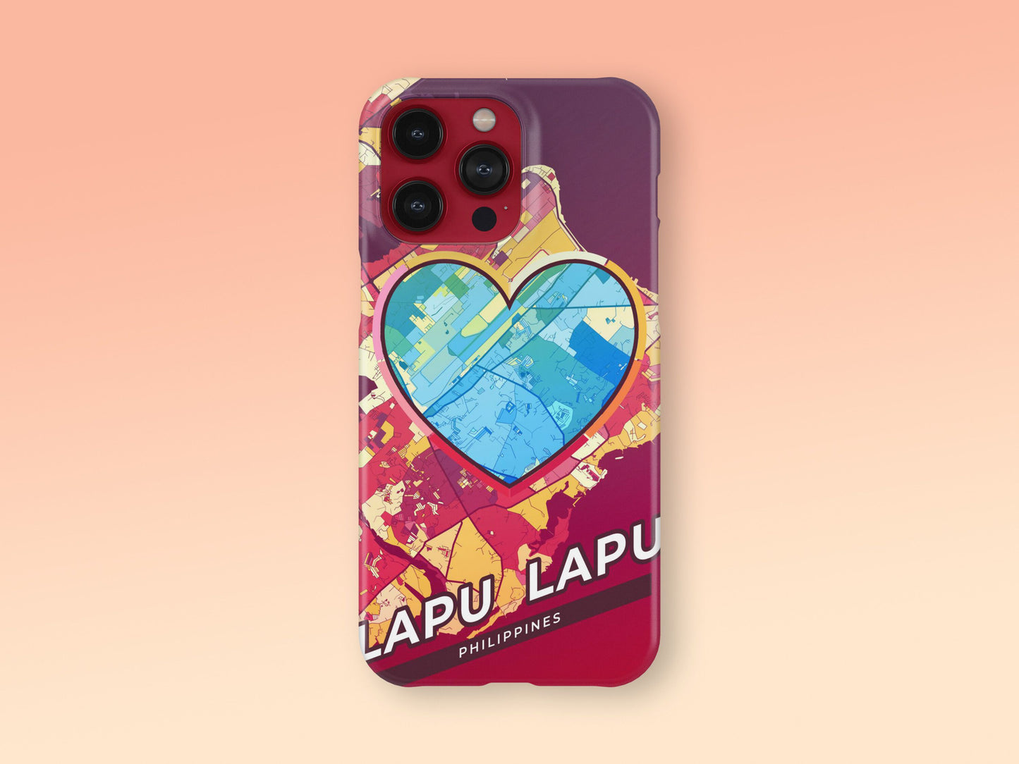 Lapu‑Lapu Philippines slim phone case with colorful icon. Birthday, wedding or housewarming gift. Couple match cases. 2