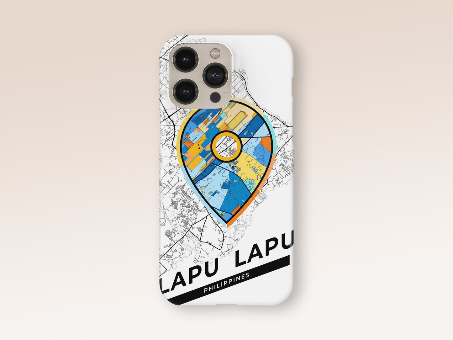 Lapu‑Lapu Philippines slim phone case with colorful icon. Birthday, wedding or housewarming gift. Couple match cases. 1