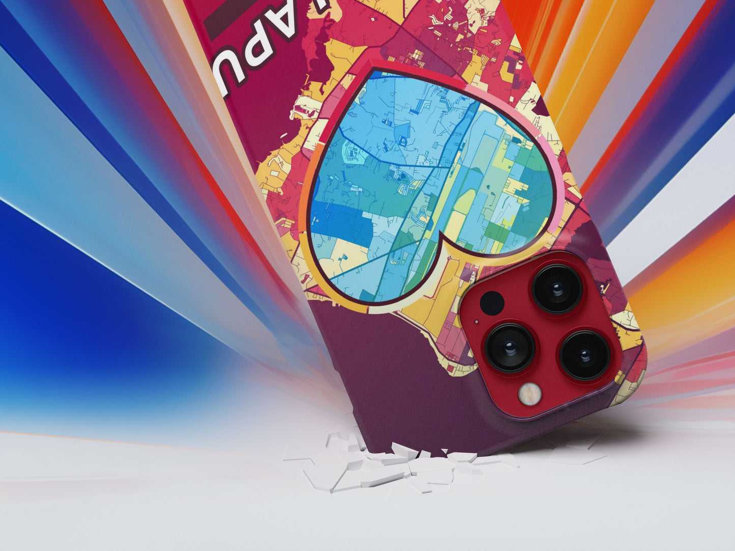Lapu‑Lapu Philippines slim phone case with colorful icon. Birthday, wedding or housewarming gift. Couple match cases.