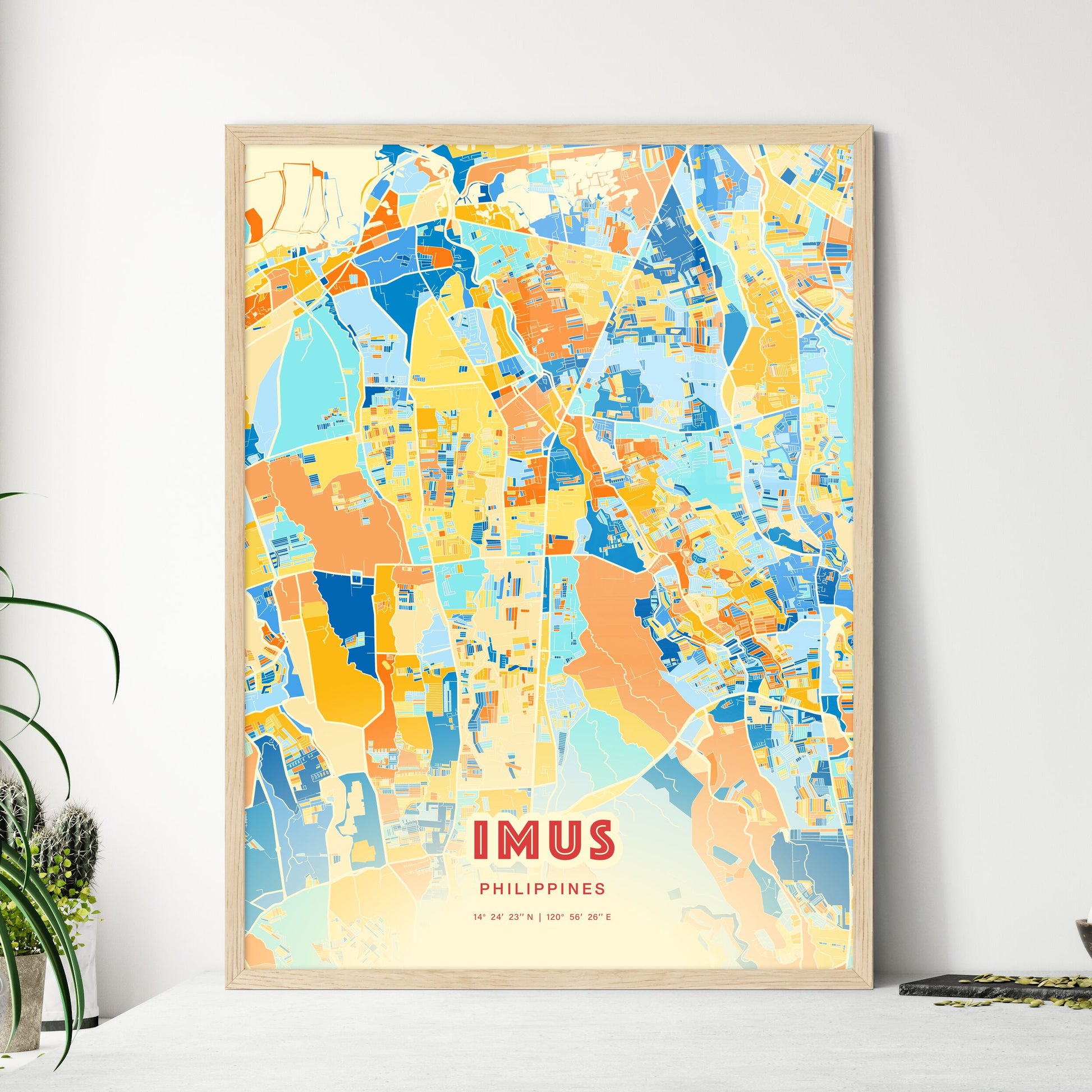 Colorful IMUS PHILIPPINES Fine Art Map Blue Orange