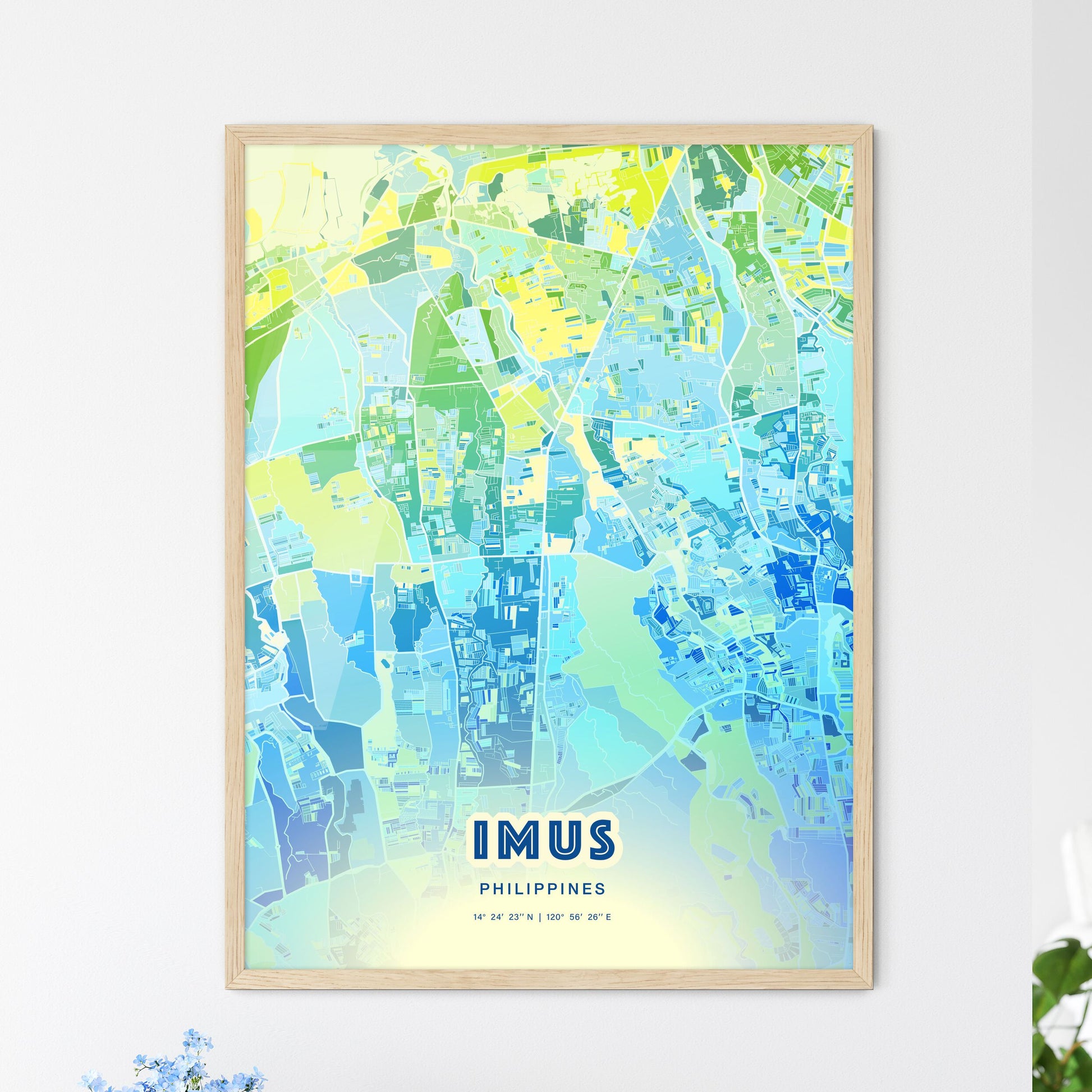 Colorful IMUS PHILIPPINES Fine Art Map Cool Blue