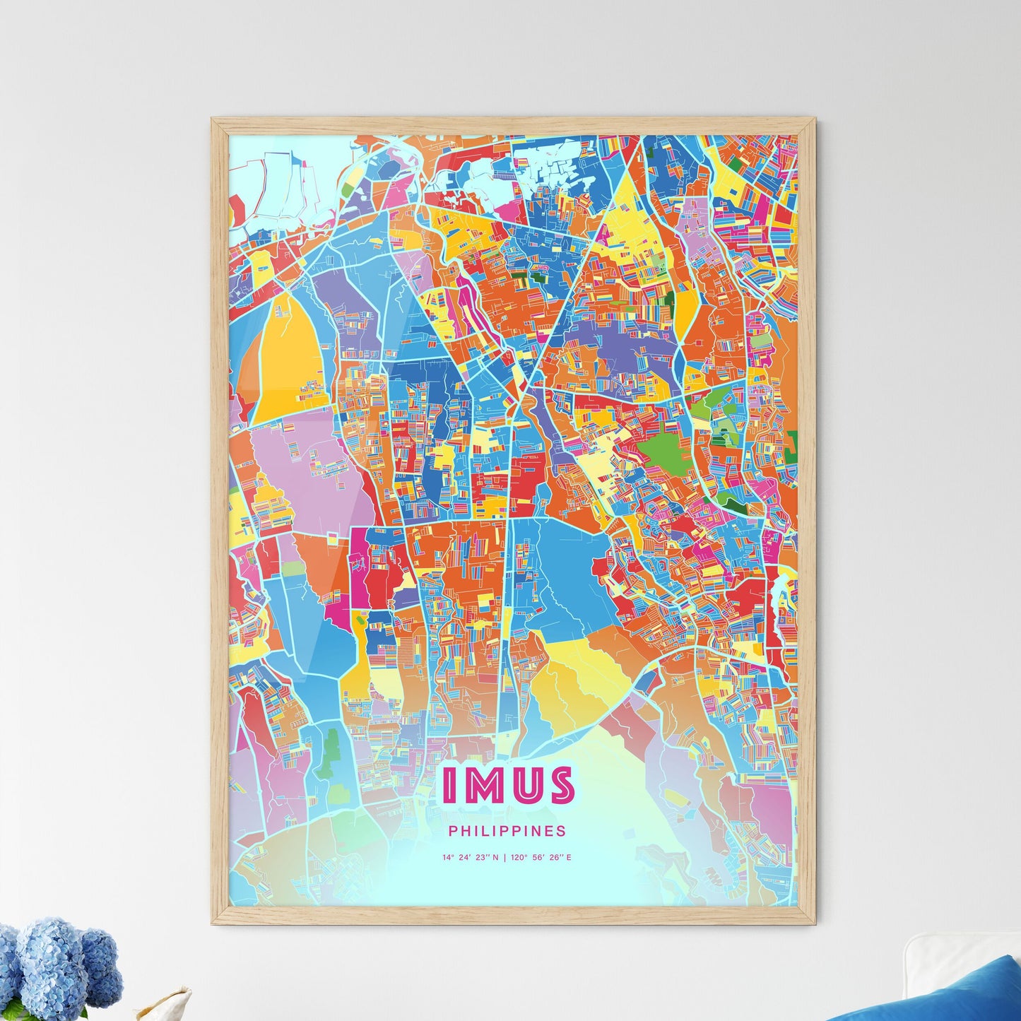 Colorful IMUS PHILIPPINES Fine Art Map Crazy Colors