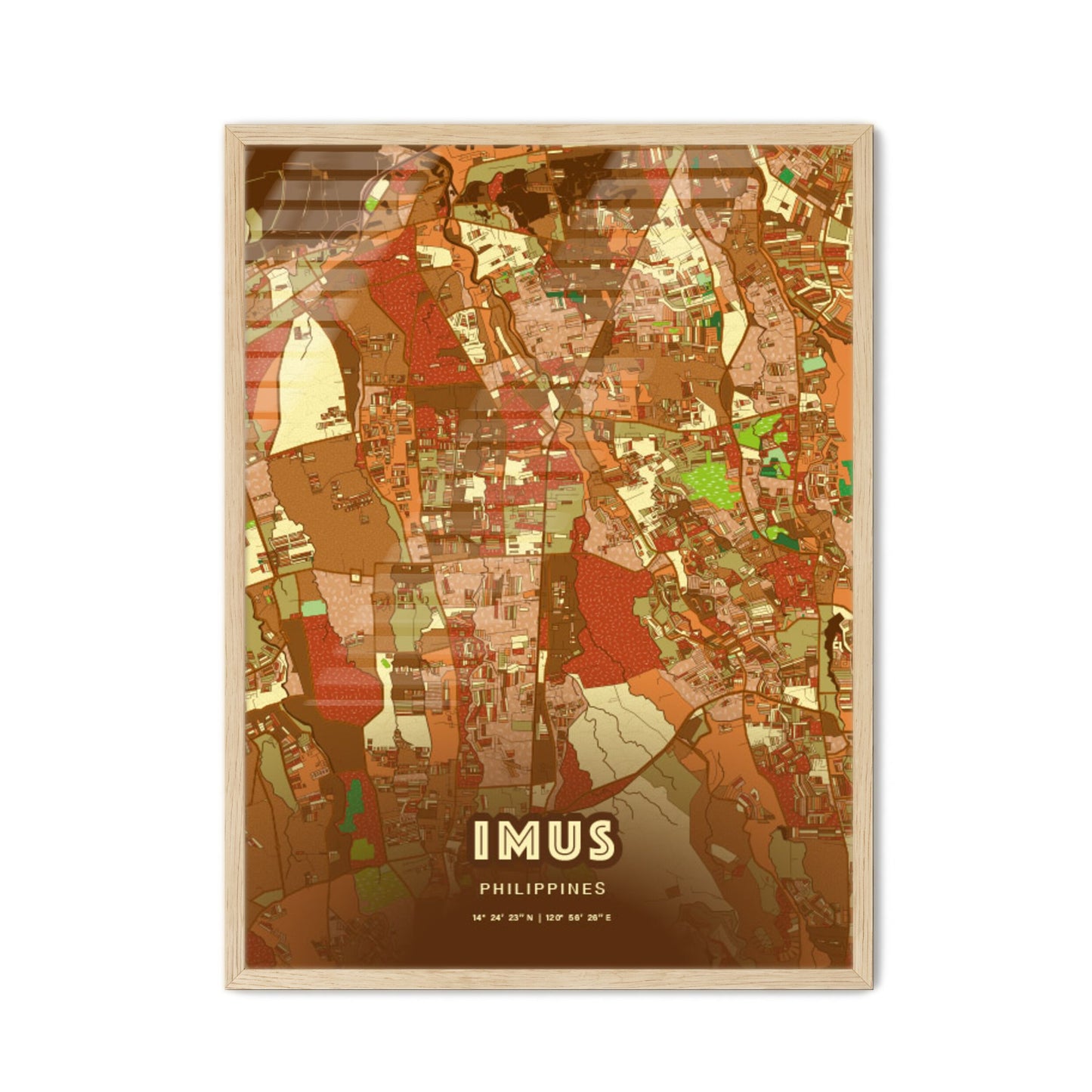 Colorful IMUS PHILIPPINES Fine Art Map Farmhouse