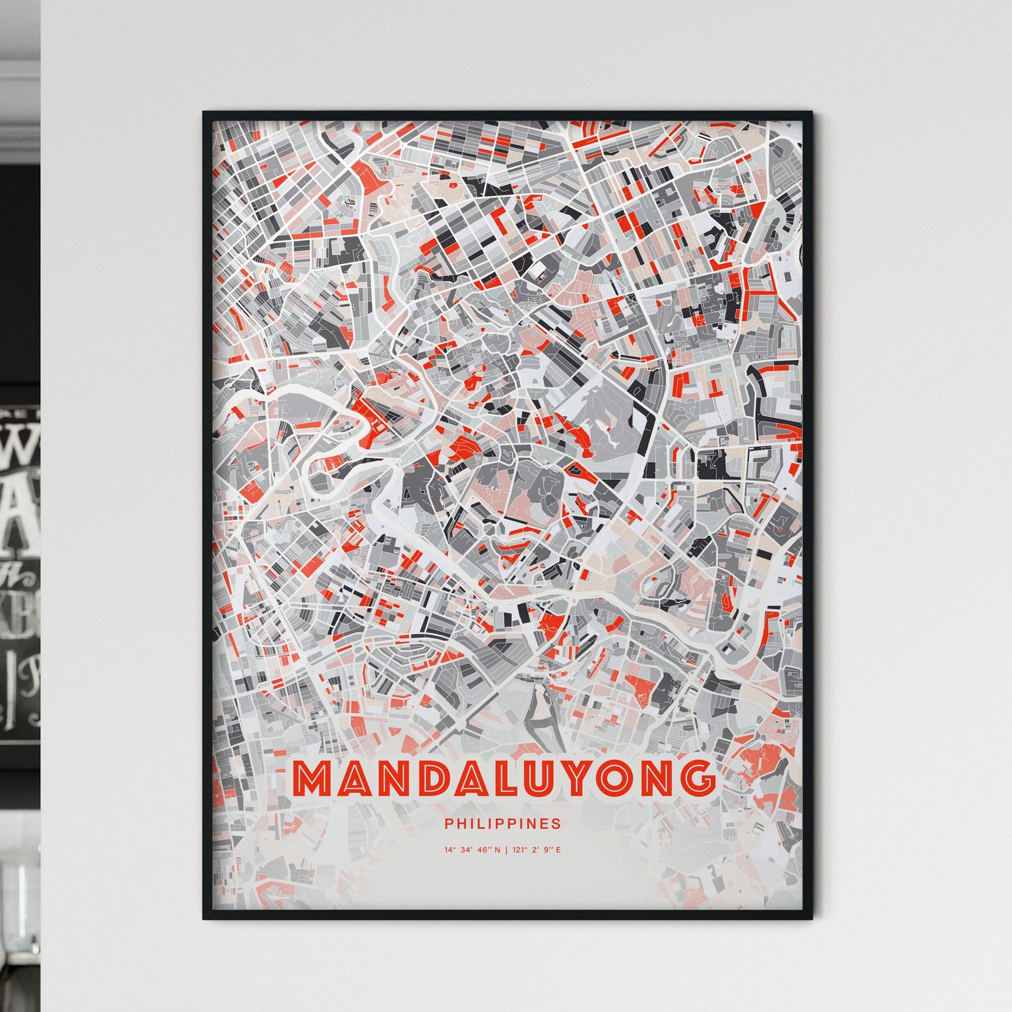 Colorful MANDALUYONG PHILIPPINES Fine Art Map Modern