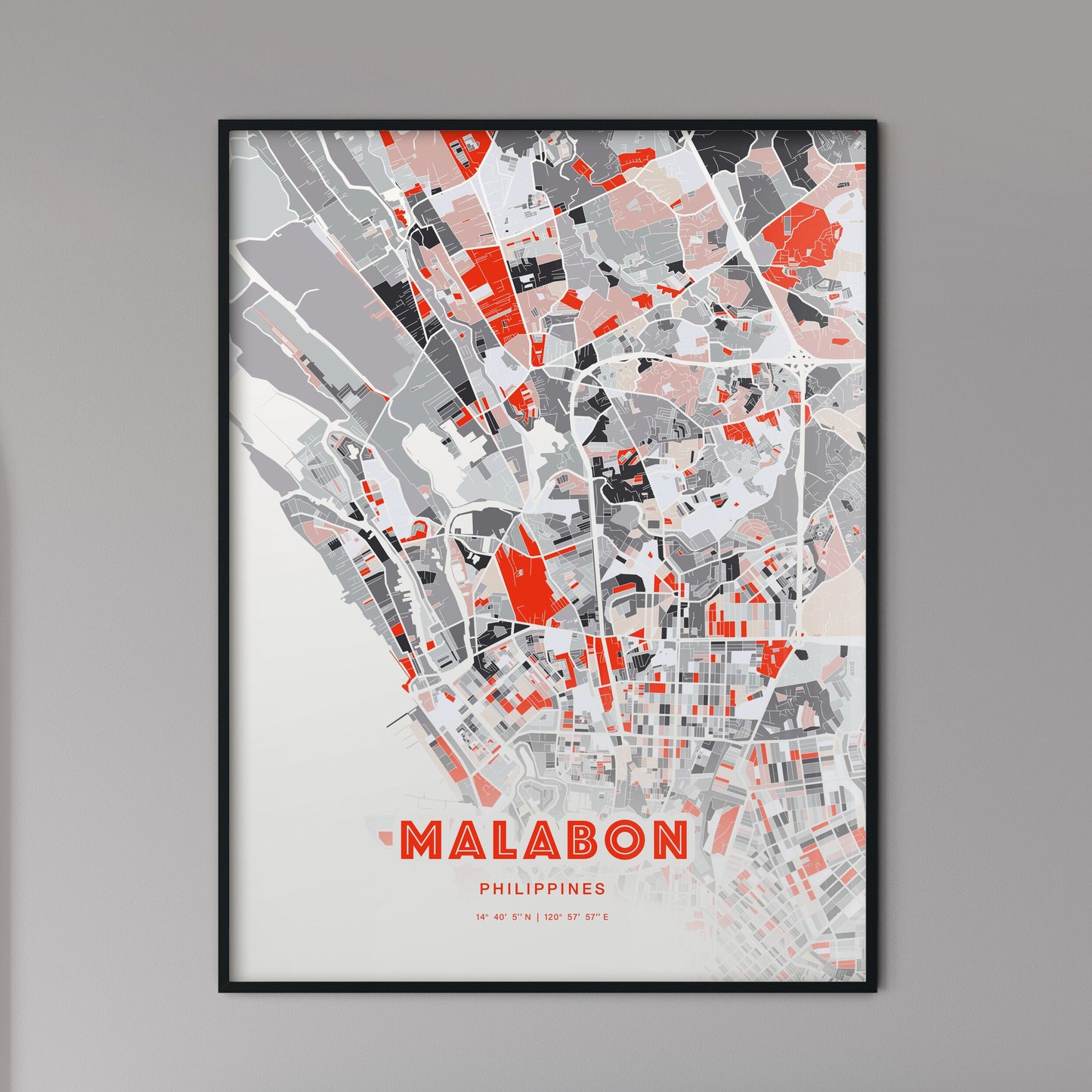 Colorful MALABON PHILIPPINES Fine Art Map Modern