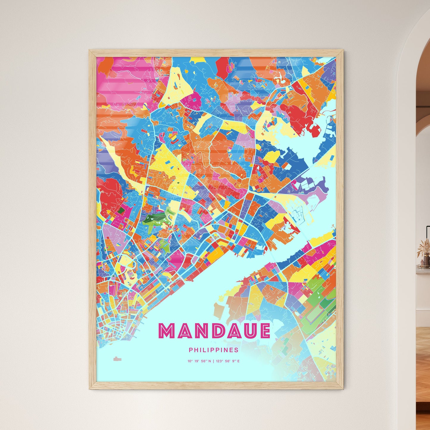 Colorful MANDAUE PHILIPPINES Fine Art Map Crazy Colors