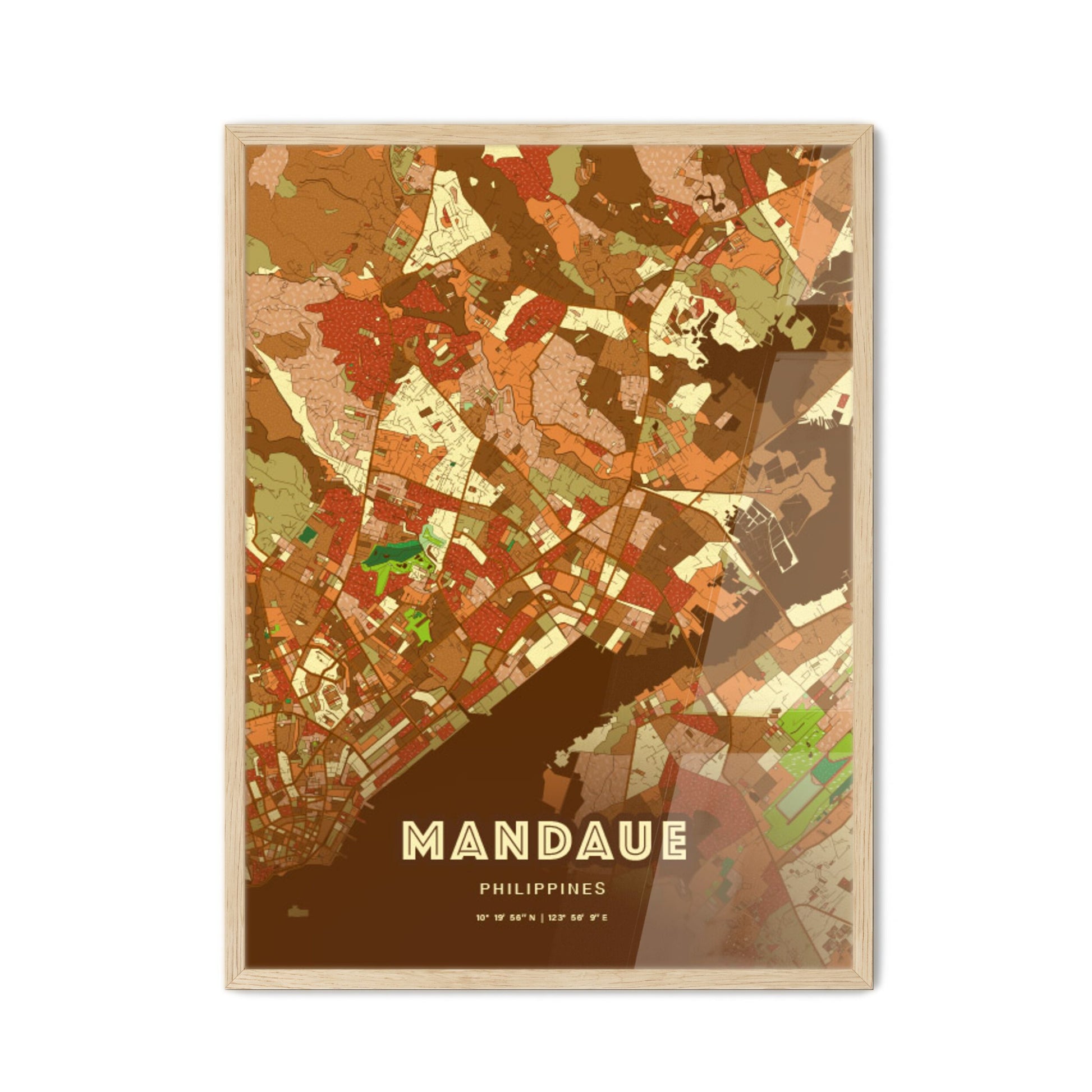 Colorful MANDAUE PHILIPPINES Fine Art Map Farmhouse