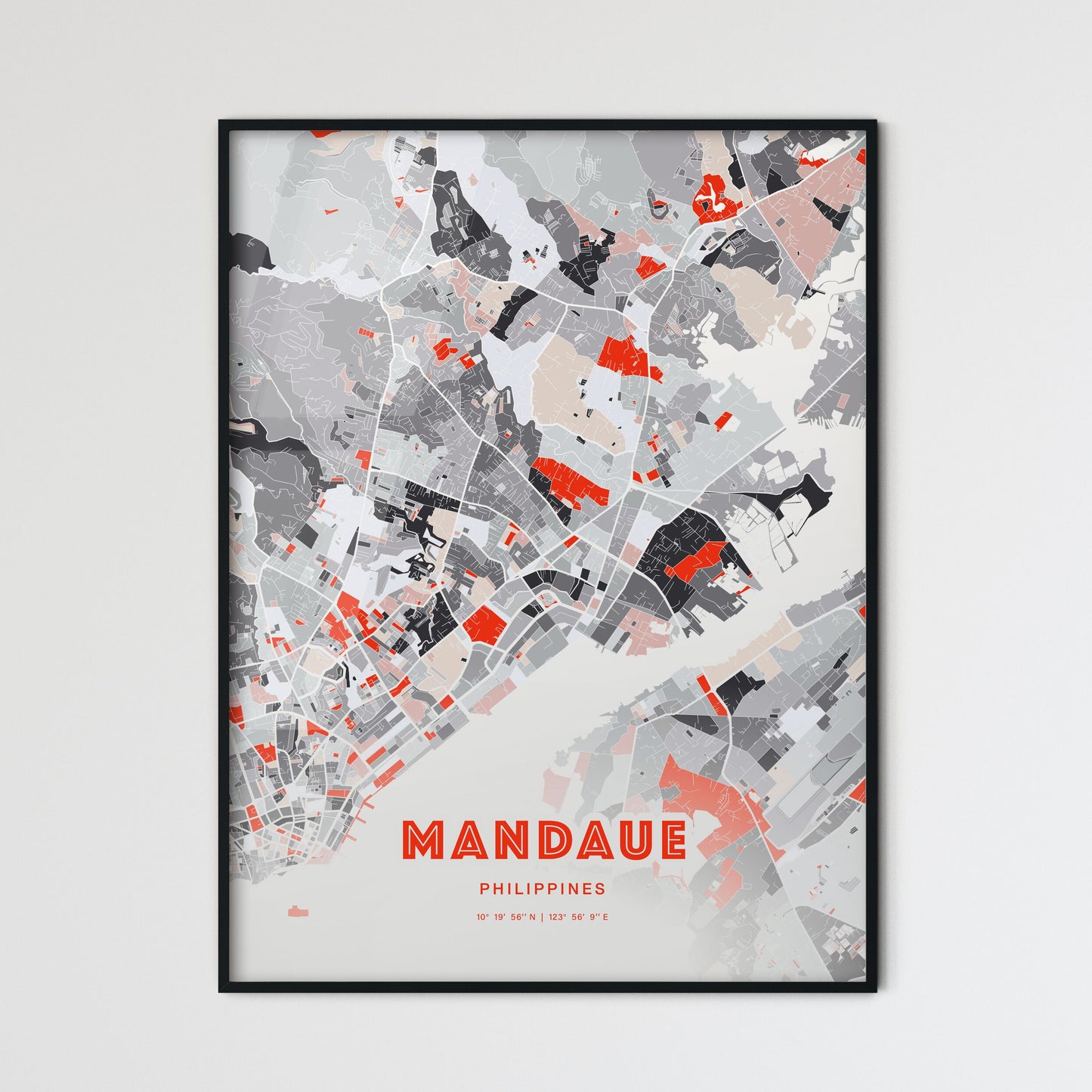 Colorful MANDAUE PHILIPPINES Fine Art Map Modern