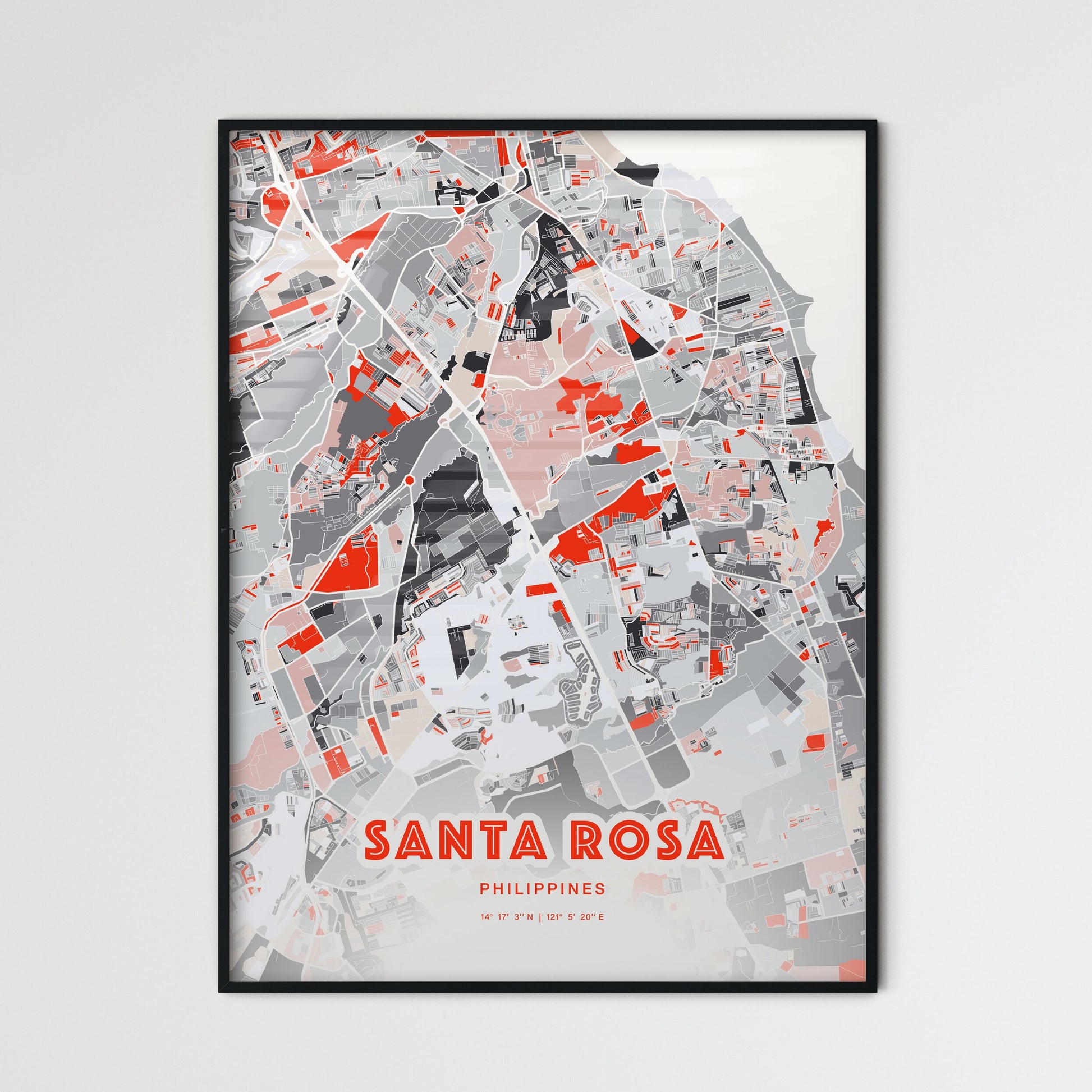 Colorful SANTA ROSA PHILIPPINES Fine Art Map Modern