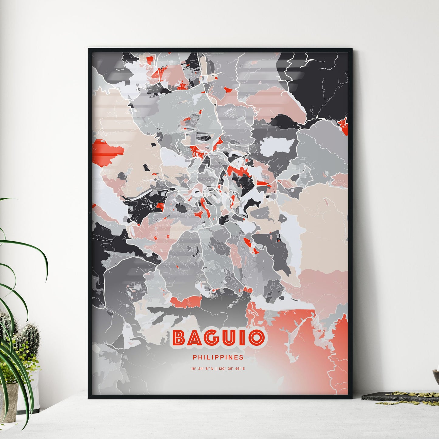 Colorful BAGUIO PHILIPPINES Fine Art Map Modern