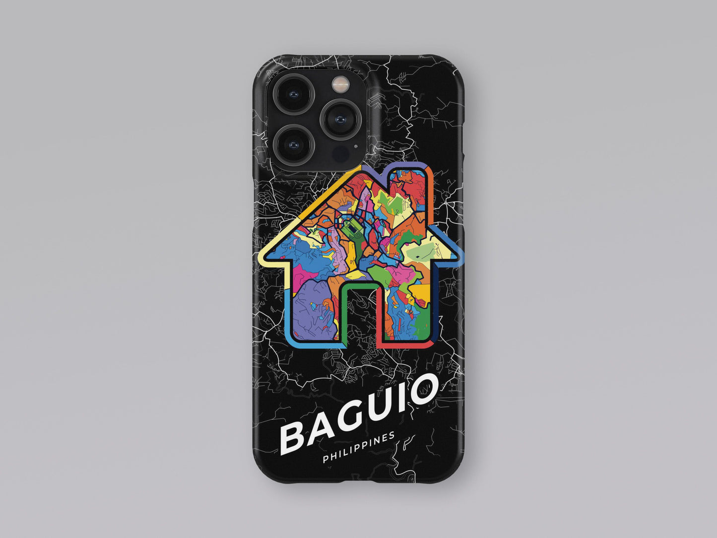 Baguio Philippines slim phone case with colorful icon. Birthday, wedding or housewarming gift. Couple match cases. 3