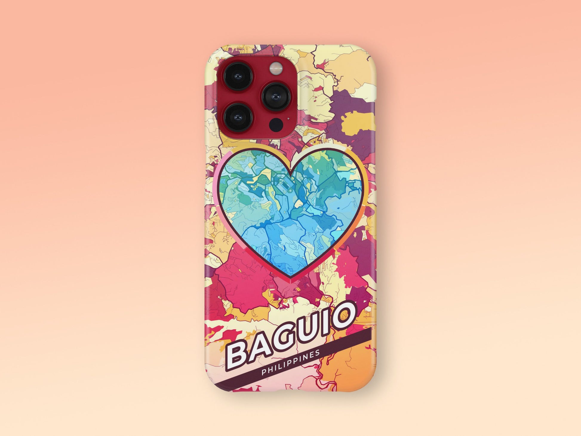 Baguio Philippines slim phone case with colorful icon. Birthday, wedding or housewarming gift. Couple match cases. 2