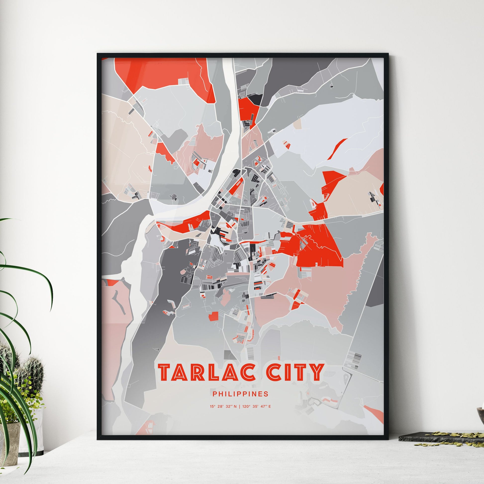 Colorful TARLAC CITY PHILIPPINES Fine Art Map Modern