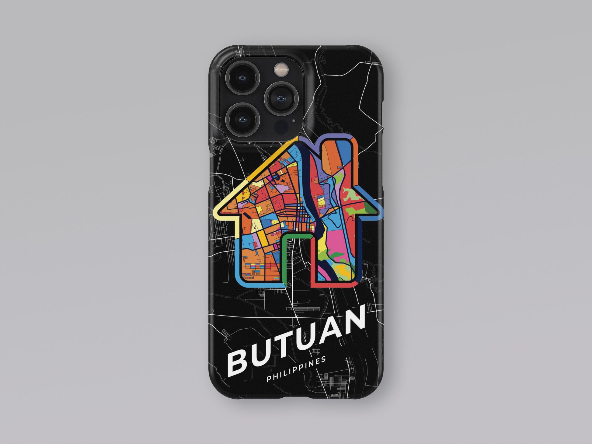 Butuan Philippines slim phone case with colorful icon. Birthday, wedding or housewarming gift. Couple match cases. 3