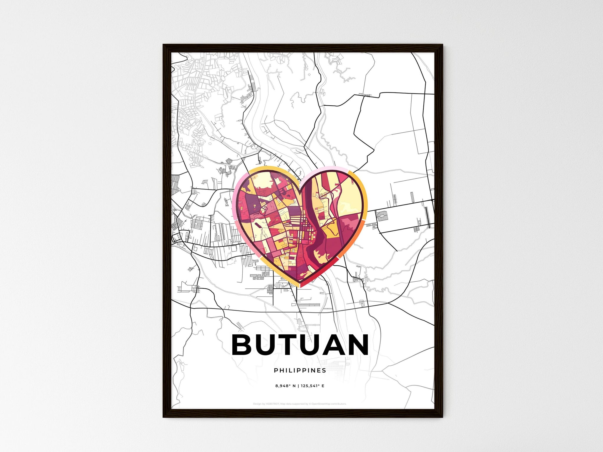 BUTUAN PHILIPPINES minimal art map with a colorful icon. Creative city ...