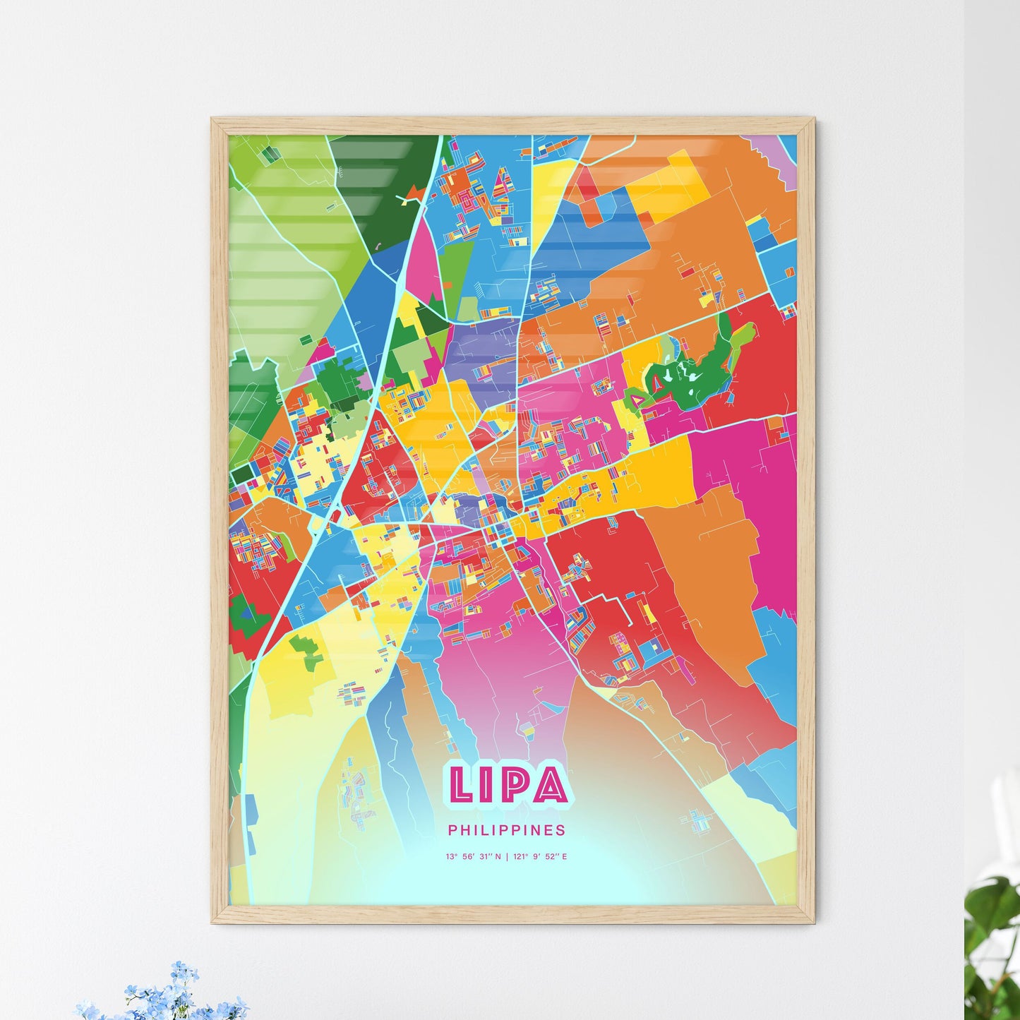 Colorful LIPA PHILIPPINES Fine Art Map Crazy Colors