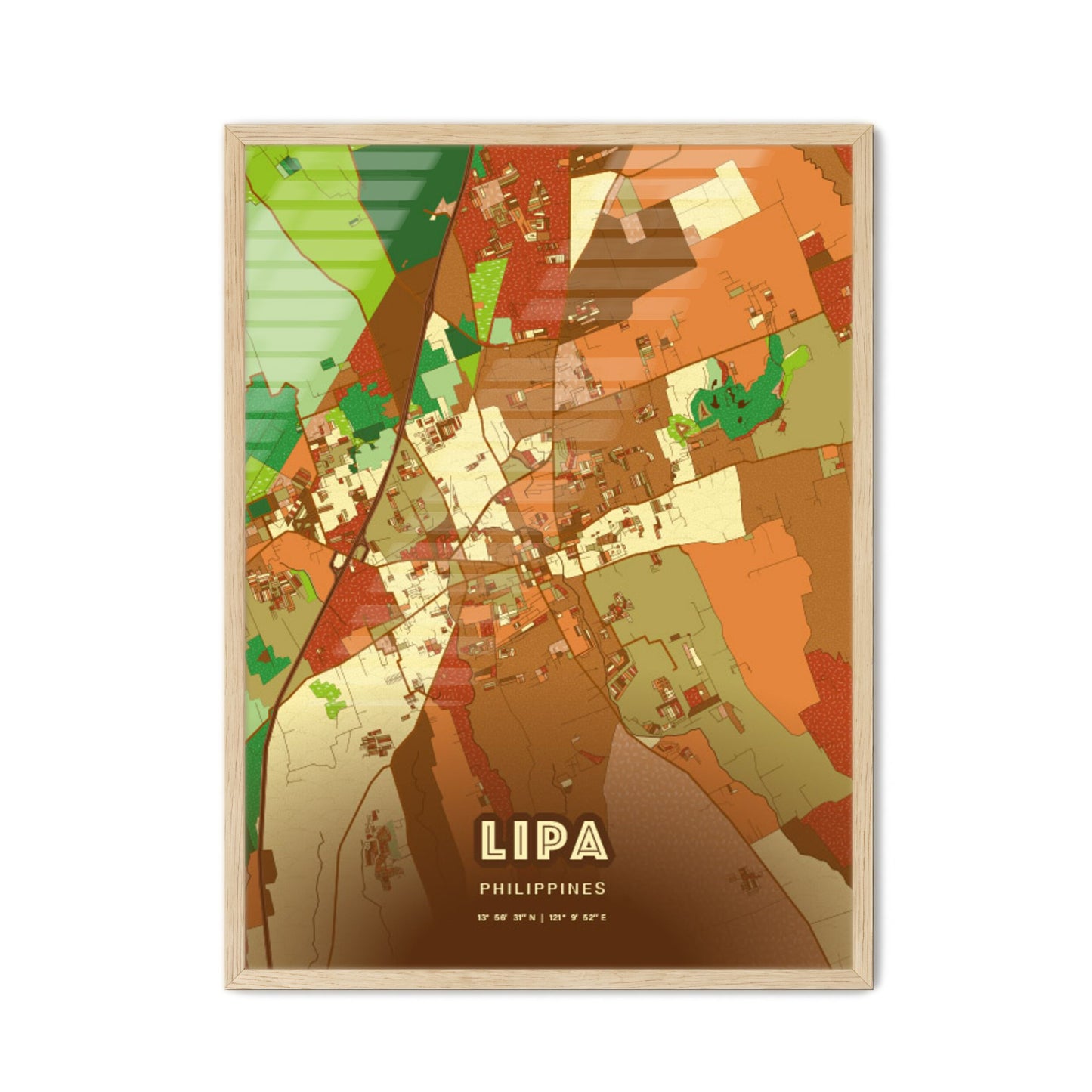 Colorful LIPA PHILIPPINES Fine Art Map Farmhouse