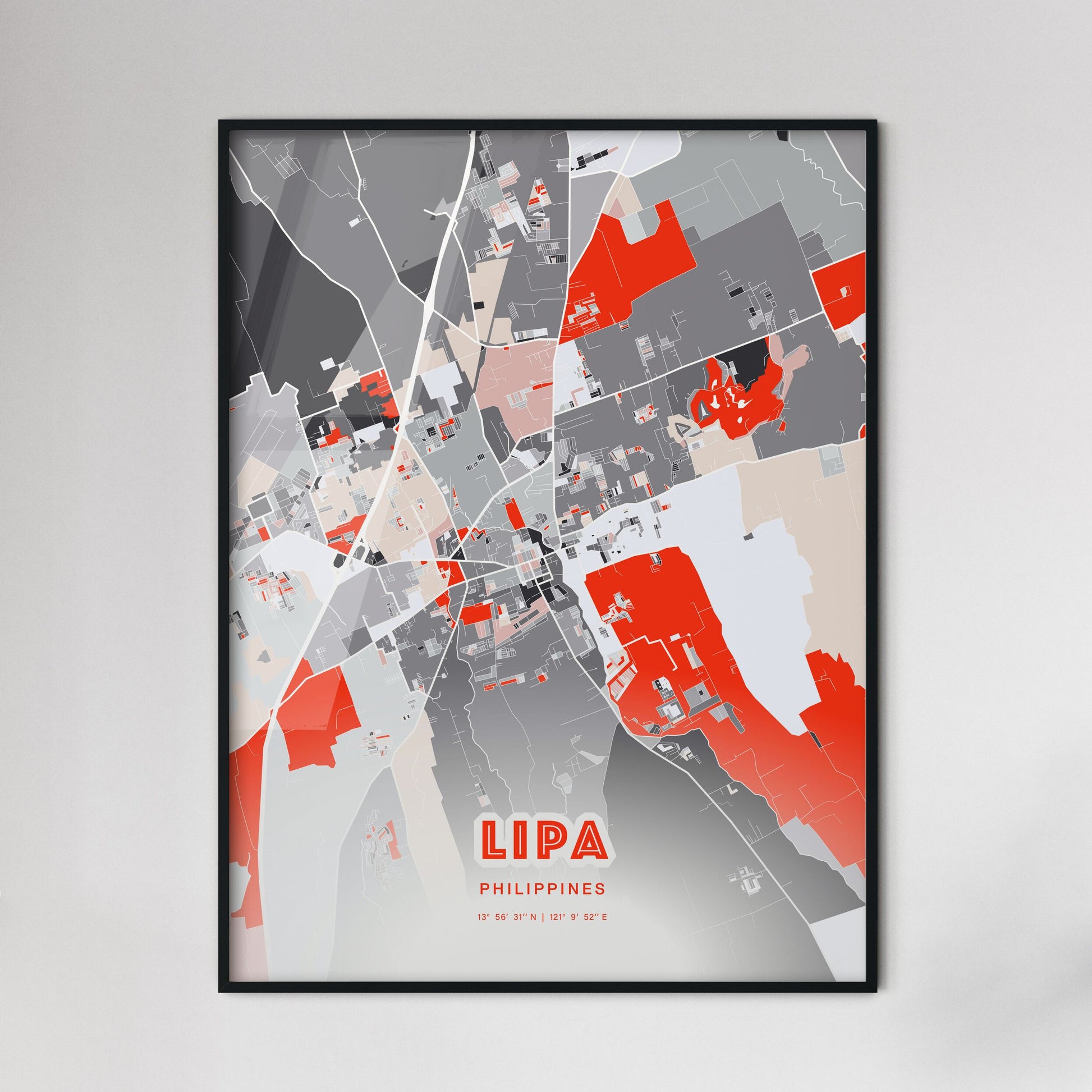 Colorful LIPA PHILIPPINES Fine Art Map Modern