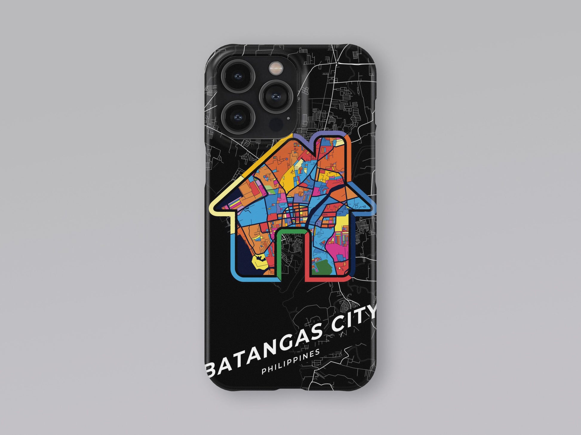 Batangas City Philippines slim phone case with colorful icon. Birthday, wedding or housewarming gift. Couple match cases. 3