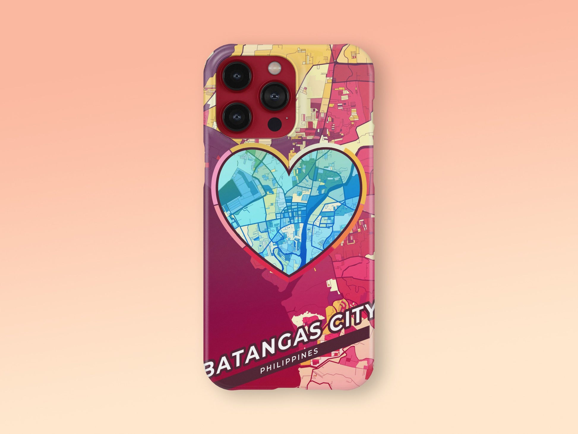 Batangas City Philippines slim phone case with colorful icon. Birthday, wedding or housewarming gift. Couple match cases. 2