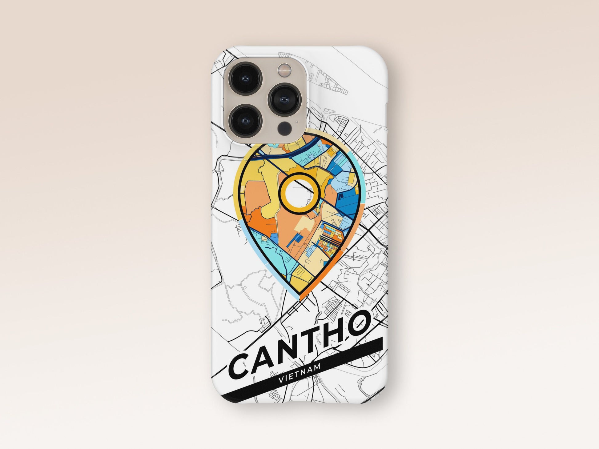 Cantho Vietnam slim phone case with colorful icon. Birthday, wedding or housewarming gift. Couple match cases. 1