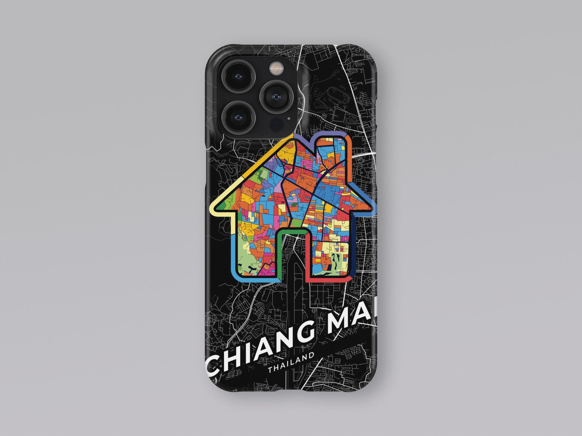 Chiang Mai Thailand slim phone case with colorful icon. Birthday, wedding or housewarming gift. Couple match cases. 3