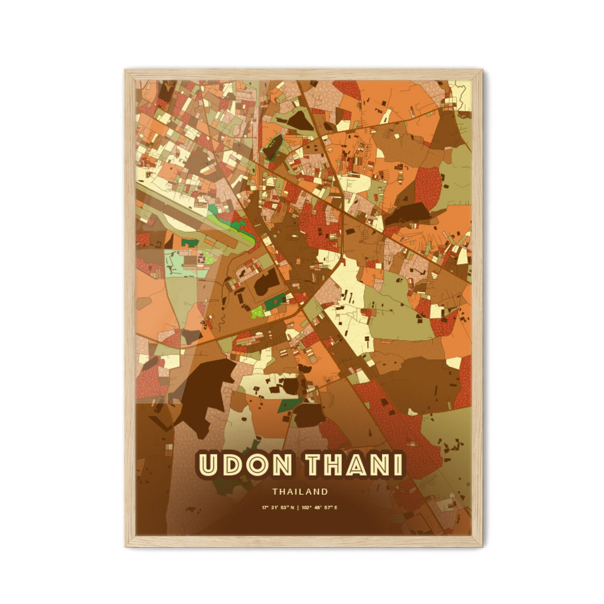 Colorful UDON THANI THAILAND Fine Art Map Farmhouse