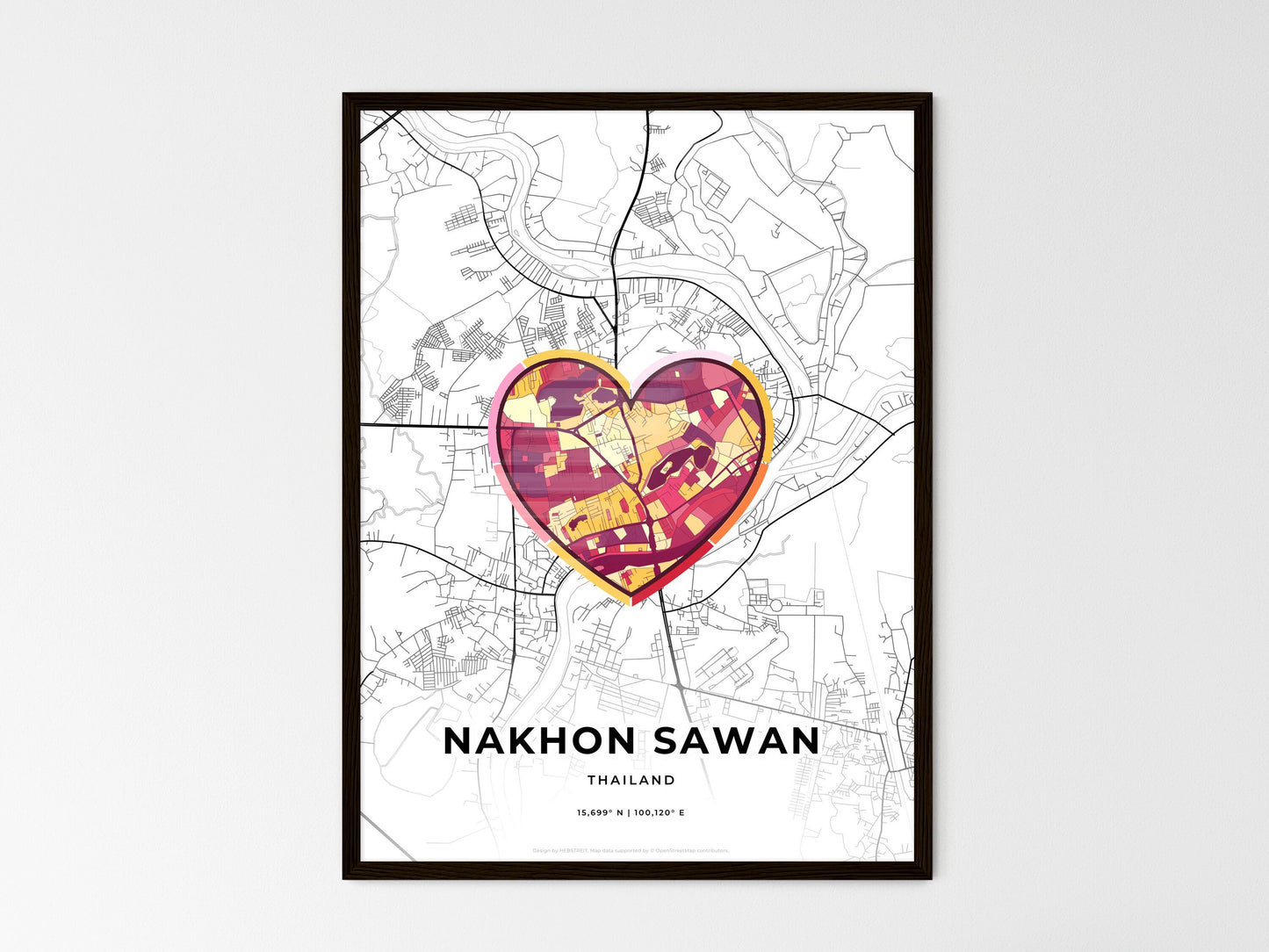 NAKHON SAWAN THAILAND minimal art map with a colorful icon. Style 2
