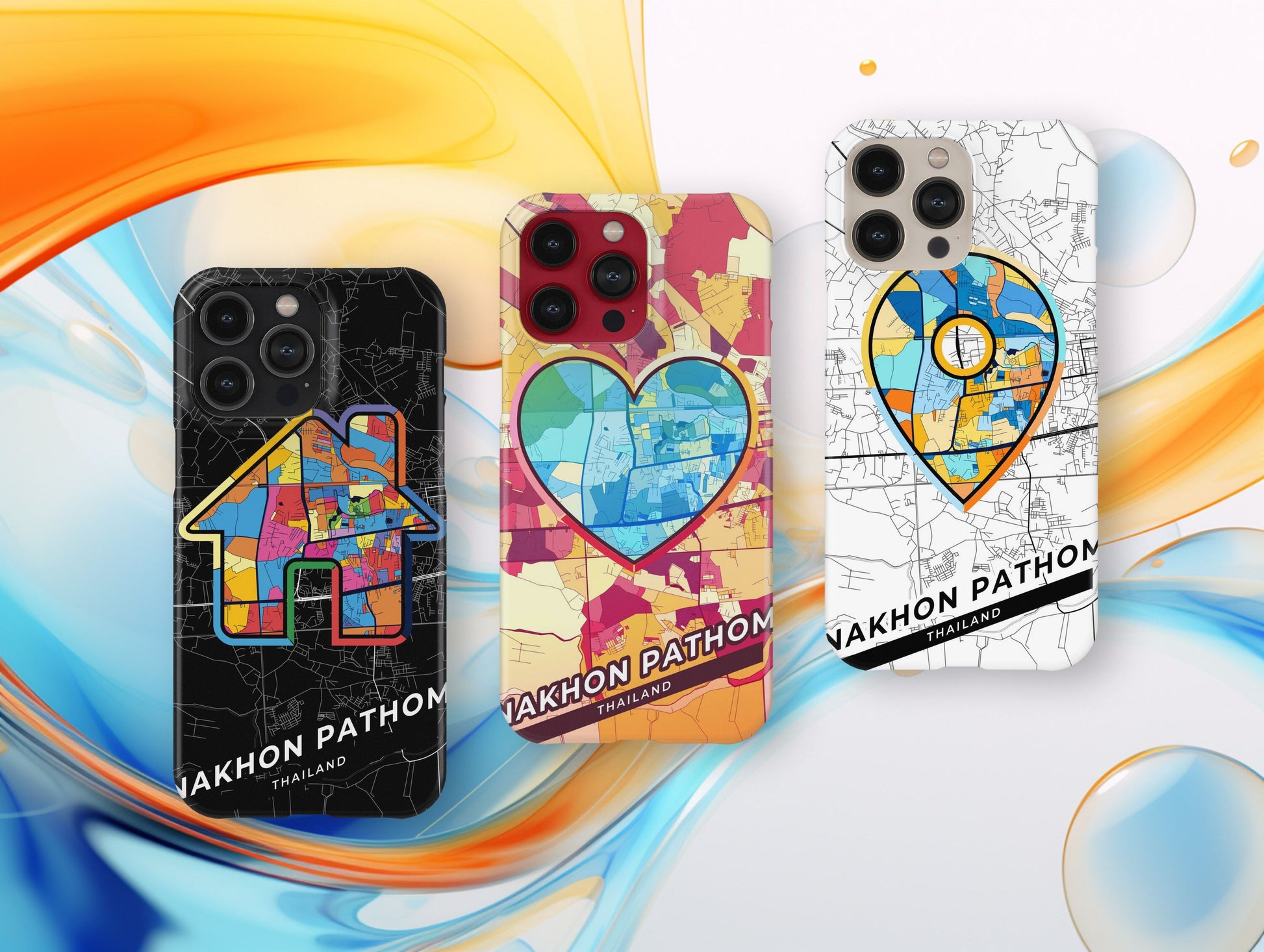Nakhon Pathom Thailand slim phone case with colorful icon