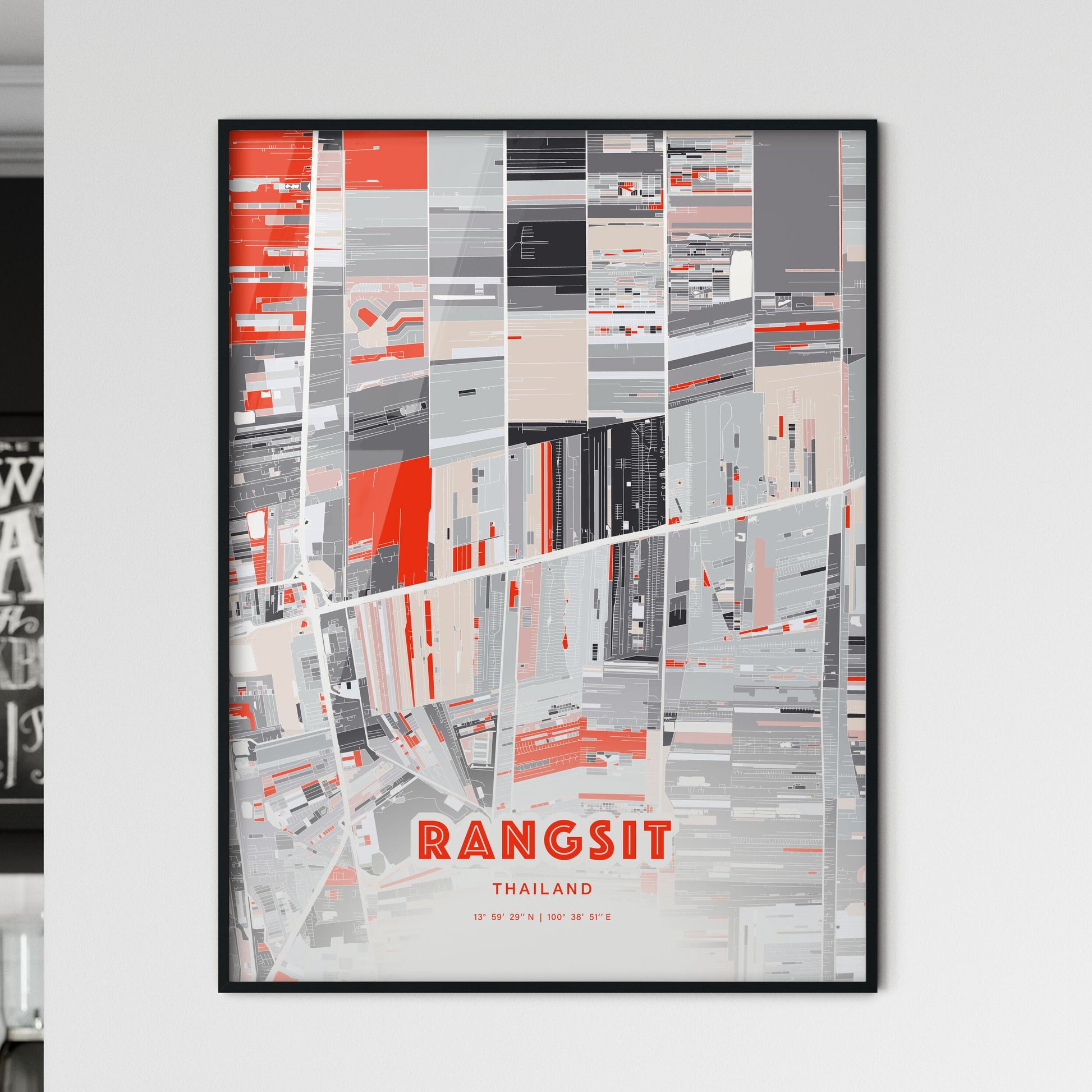 Colorful RANGSIT THAILAND Fine Art Map Modern