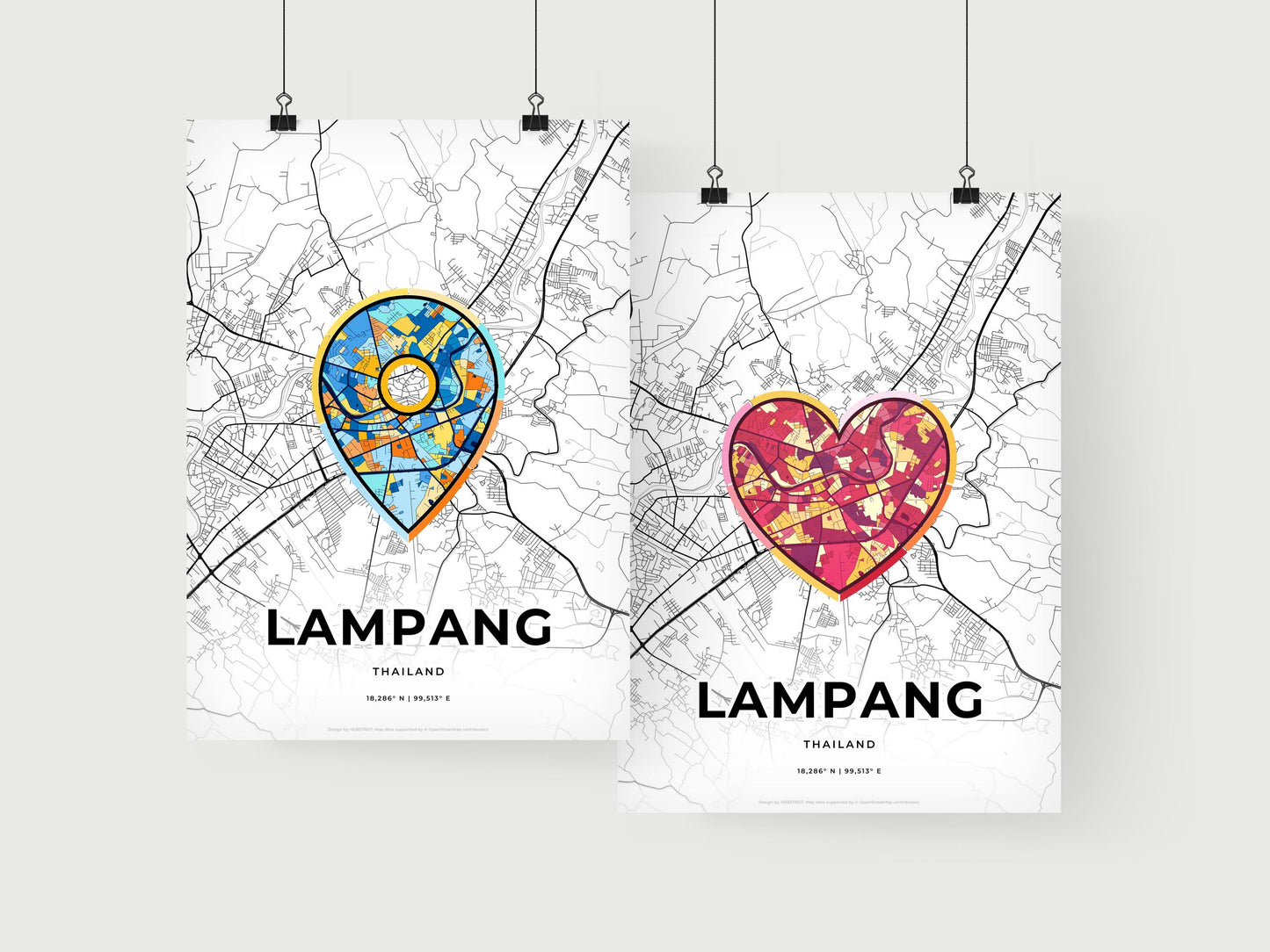 Lampang Thailand art print for couples