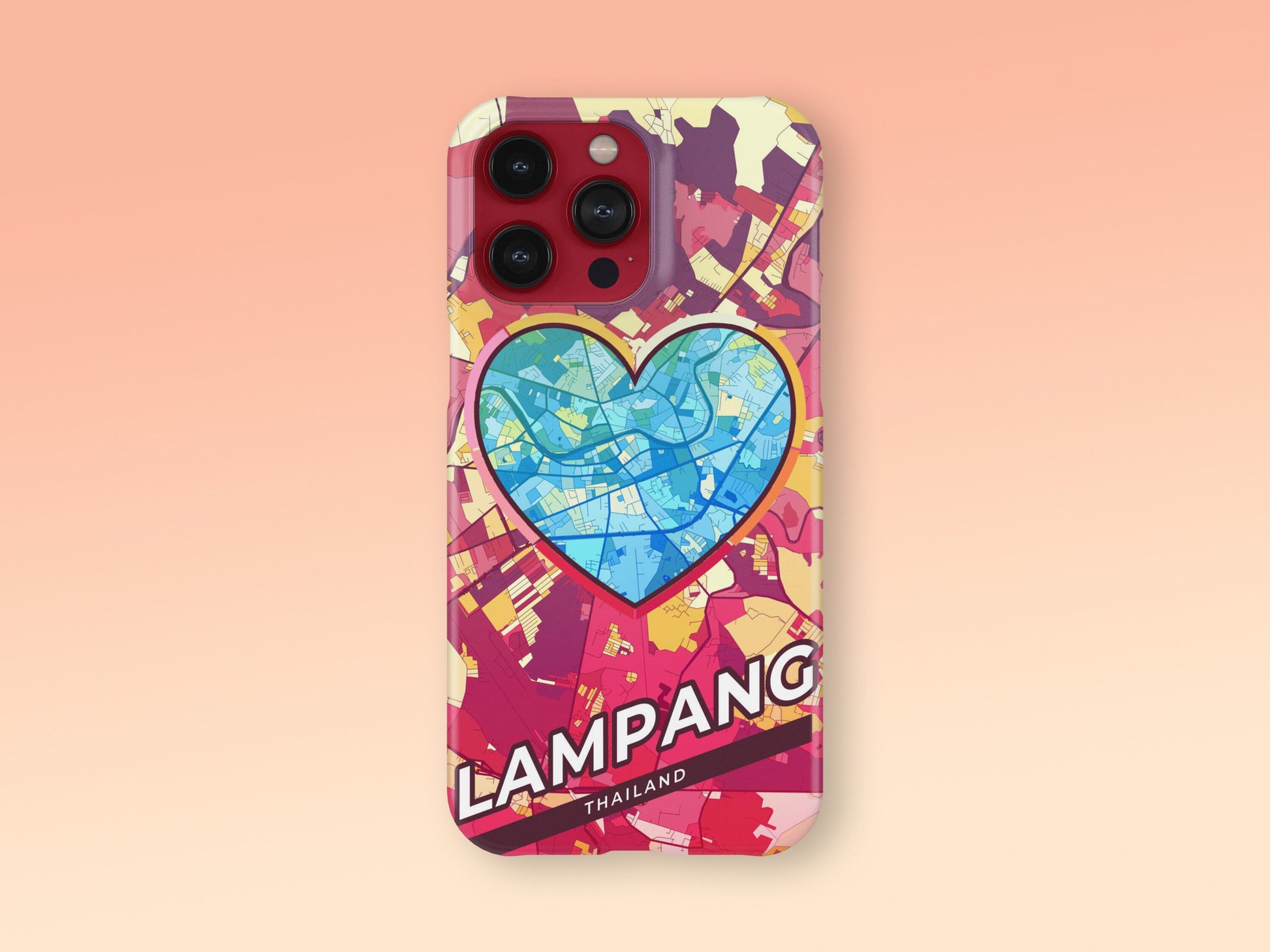 Lampang Thailand slim phone case with colorful icon. Birthday, wedding or housewarming gift. Couple match cases. 2