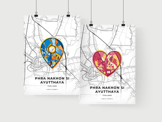 Phra Nakhon Si Ayutthaya Thailand art print for couples