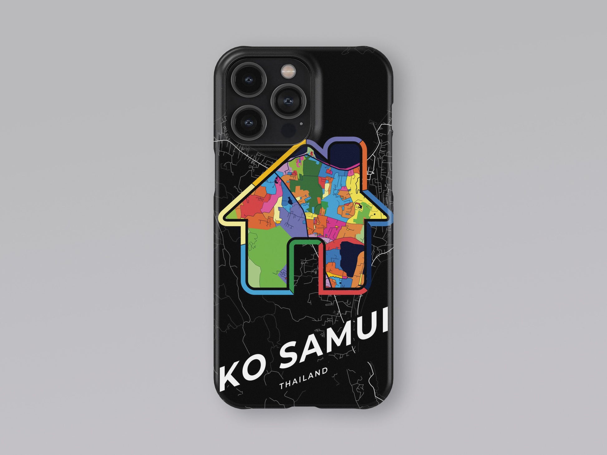 Ko Samui Thailand slim phone case with colorful icon. Birthday, wedding or housewarming gift. Couple match cases. 3