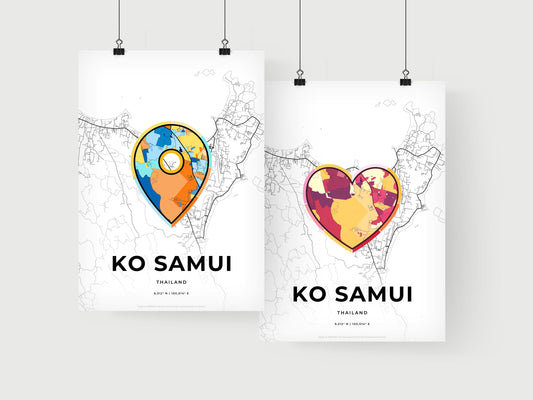 Ko Samui Thailand art print for couples
