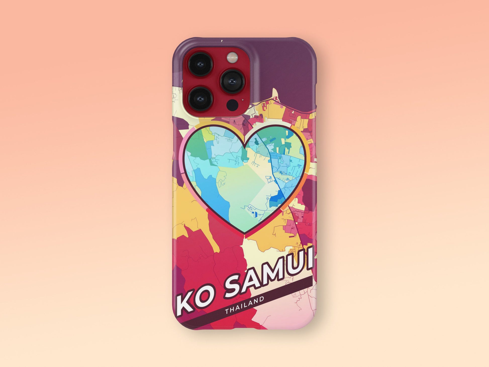 Ko Samui Thailand slim phone case with colorful icon. Birthday, wedding or housewarming gift. Couple match cases. 2