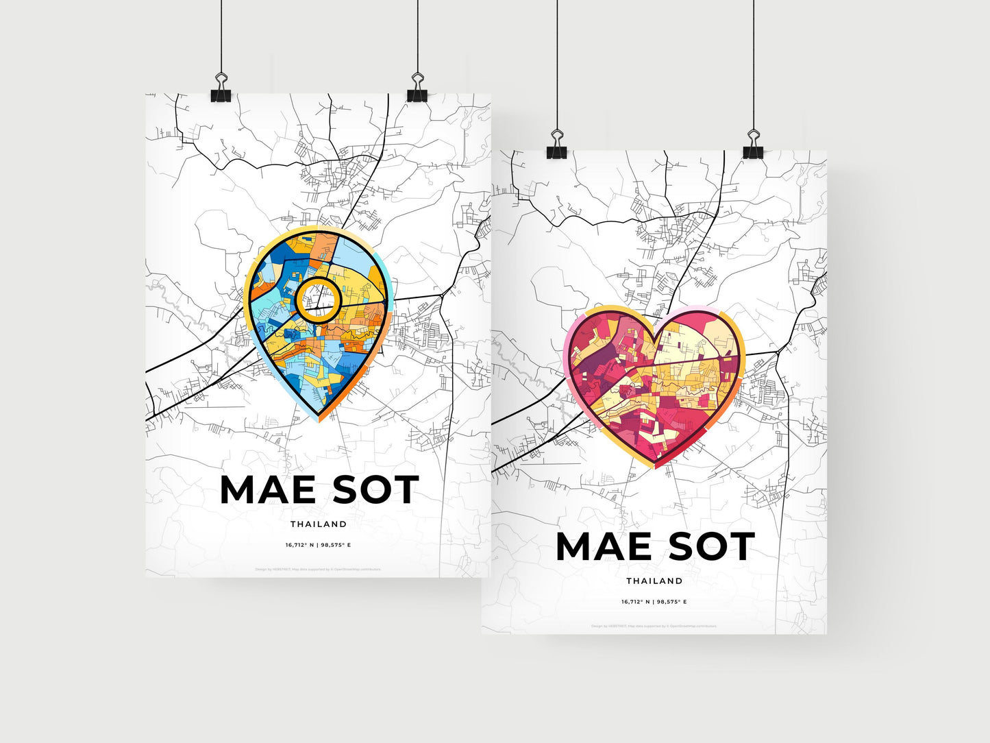 Mae Sot Thailand art print for couples