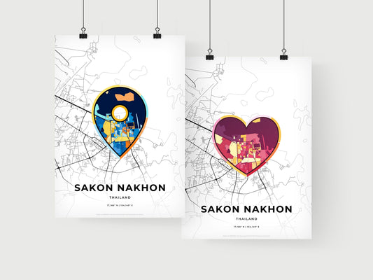 Sakon Nakhon Thailand art print for couples