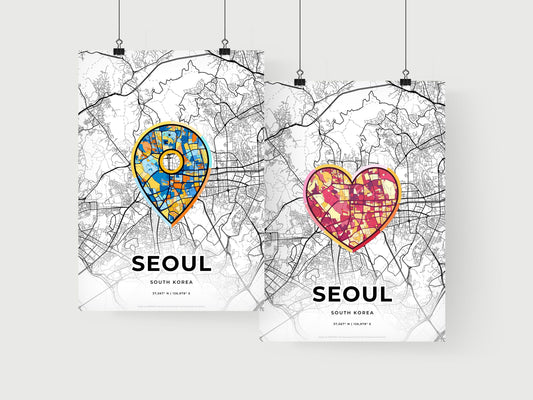 Seoul South Korea art print for couples