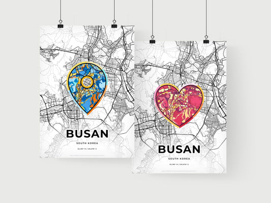 Busan South Korea art print for couples