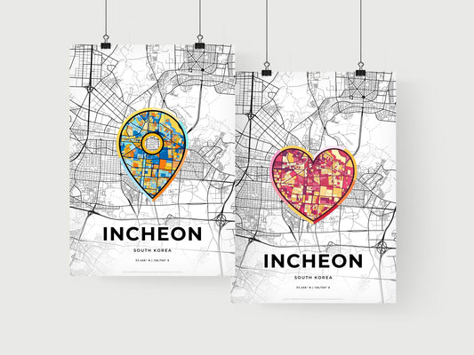 Incheon South Korea art print for couples