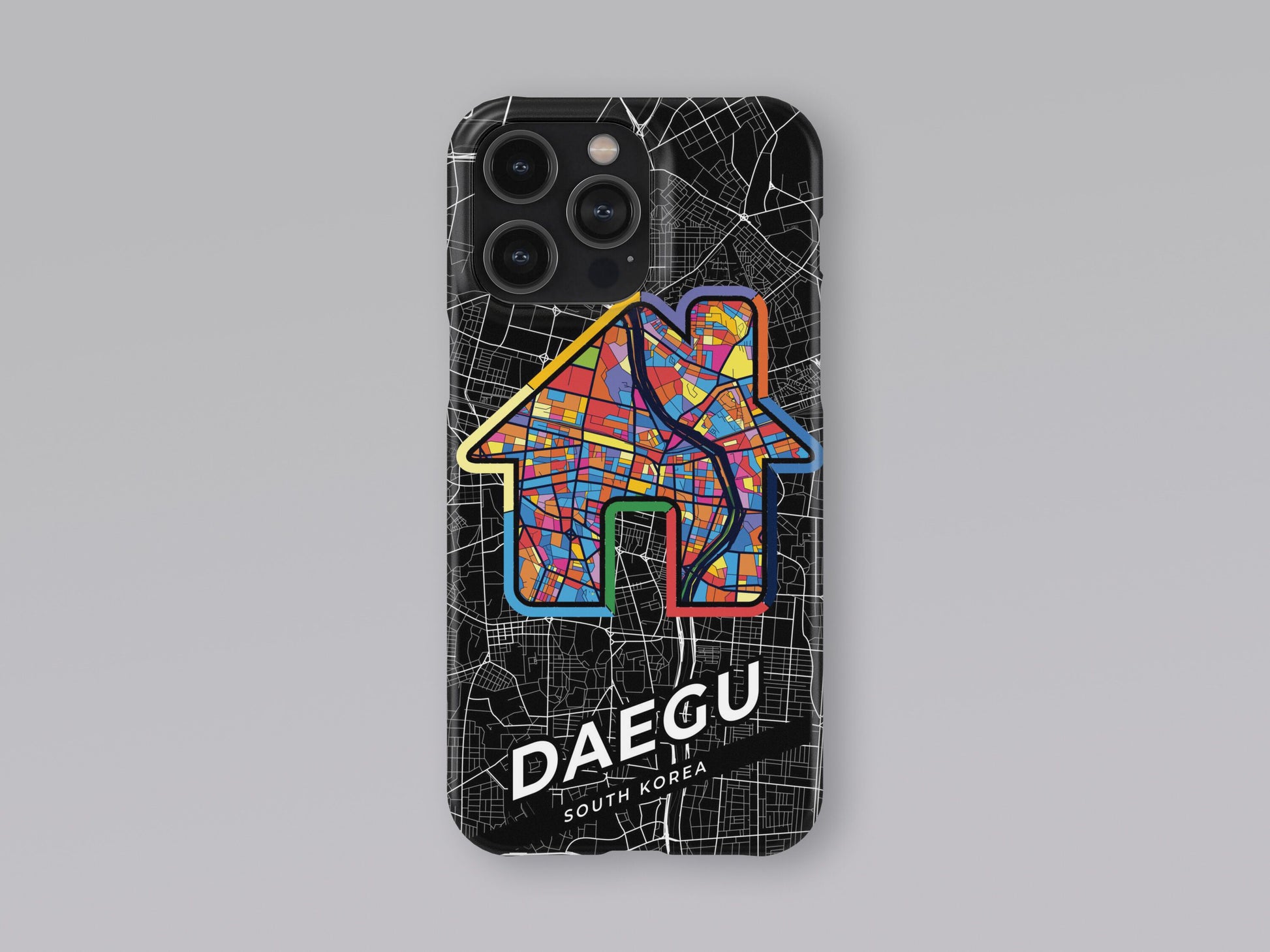 Daegu South Korea slim phone case with colorful icon. Birthday, wedding or housewarming gift. Couple match cases. 3