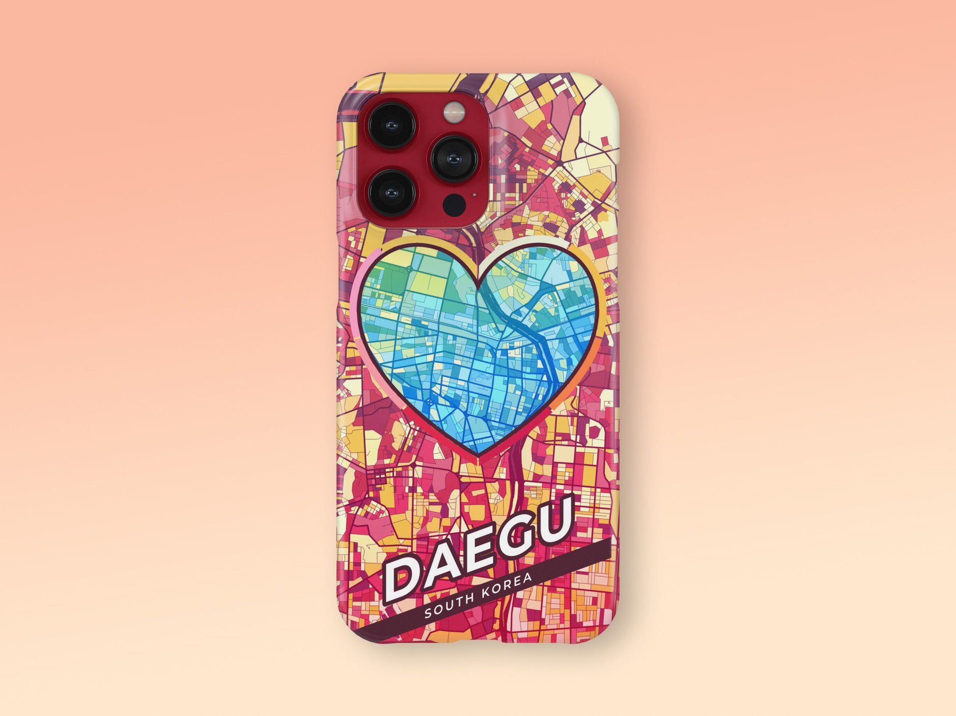 Daegu South Korea slim phone case with colorful icon. Birthday, wedding or housewarming gift. Couple match cases. 2