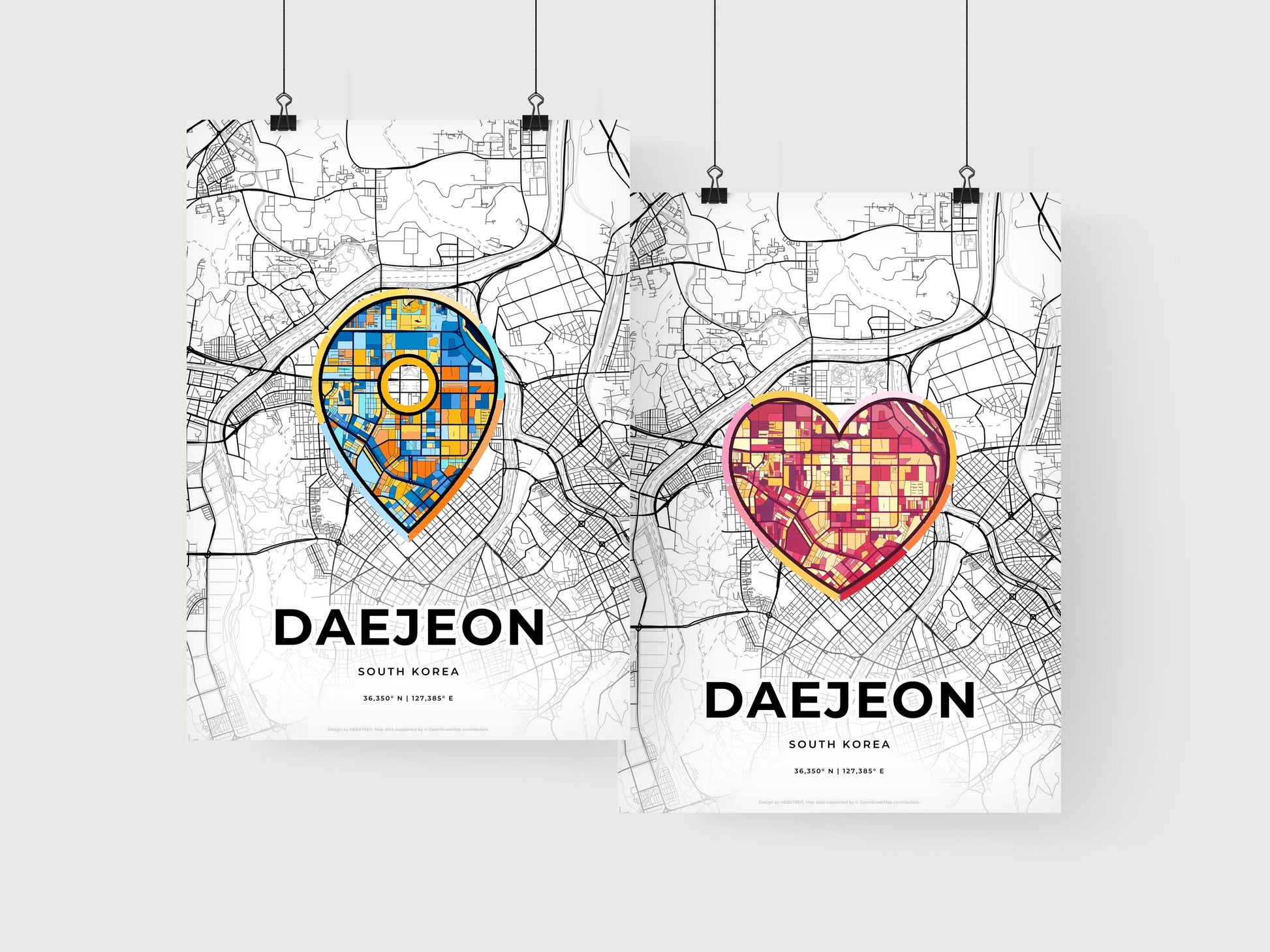 Daejeon South Korea art print for couples