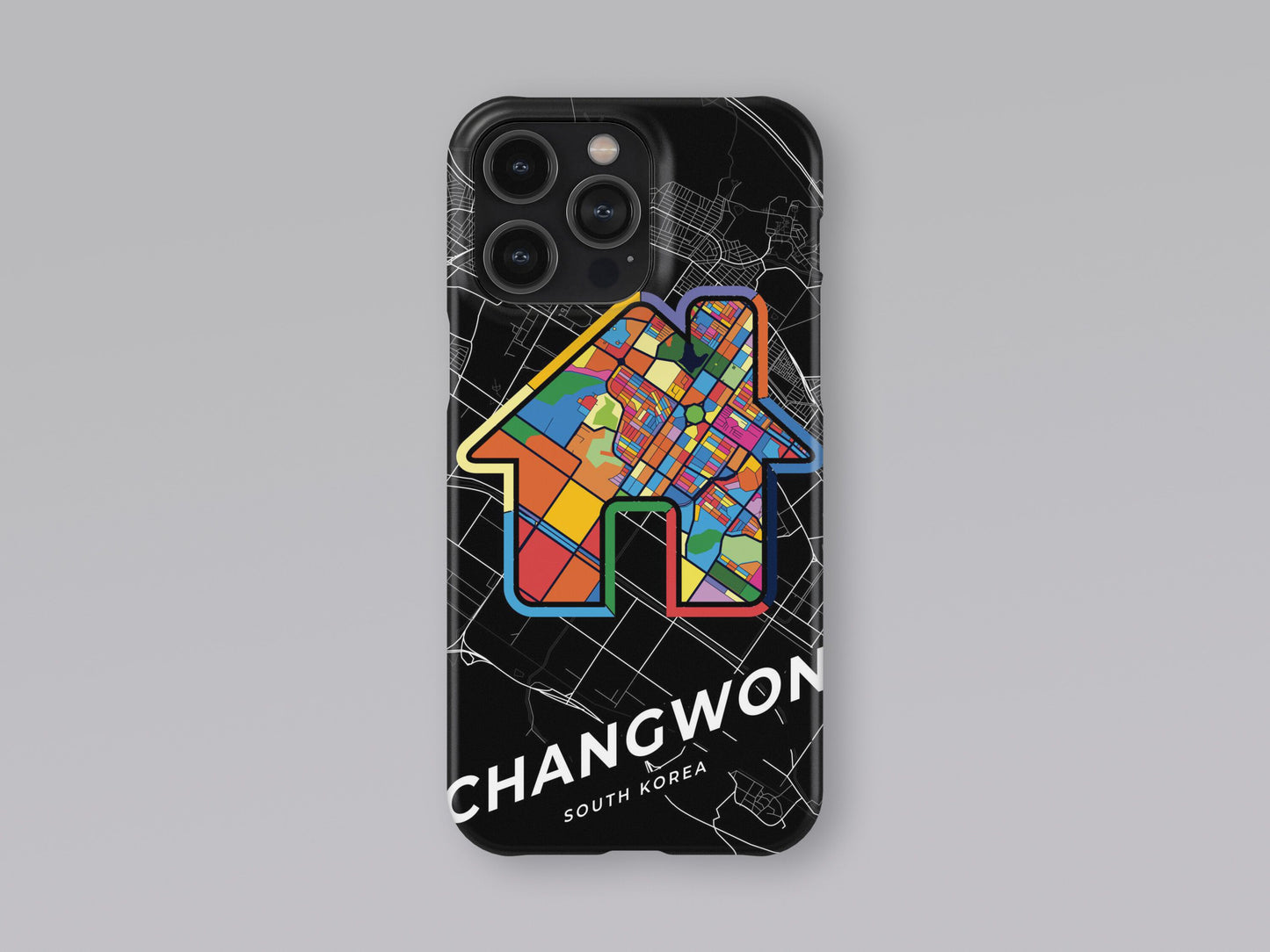 Changwon South Korea slim phone case with colorful icon. Birthday, wedding or housewarming gift. Couple match cases. 3